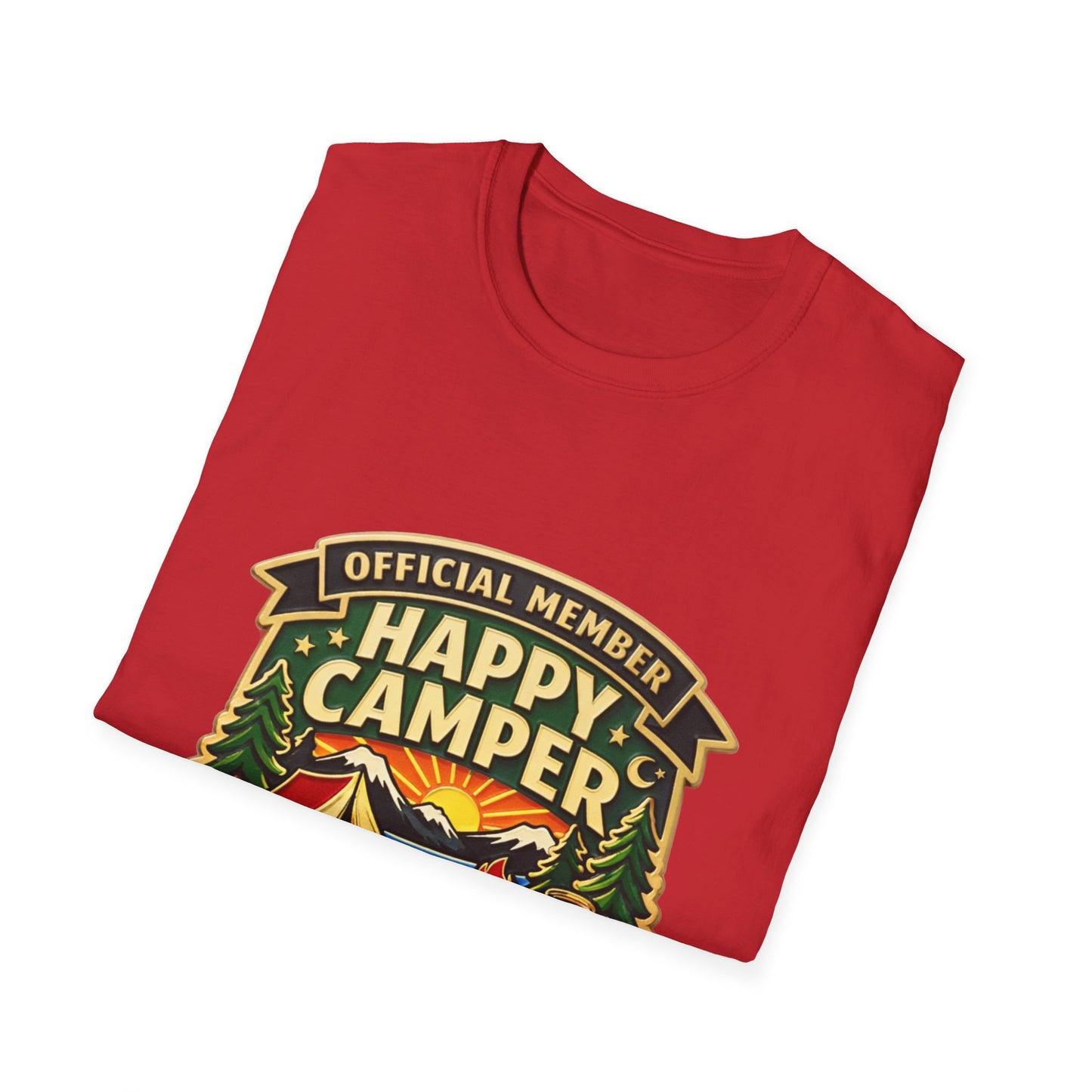 Happy Camper Crew T-Shirt Dark, Softstyle, Unisex - HappyCamperCrew.com