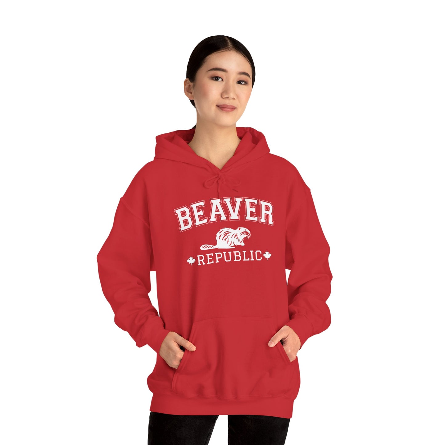 Beaver Republic Red, Hooded Sweatshirt - c00-n00-hs006 Unisex Heavy Blend™ Pullover, Casual Hoodie for Every Day, Gift for Friends, Support'n Locals -Local Pride Apparel Support Your Community