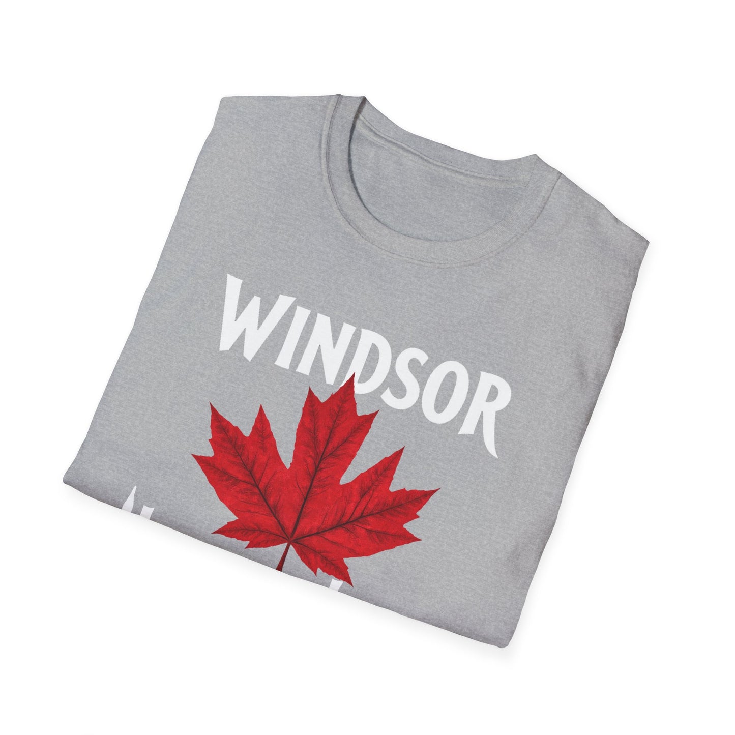 Windsor Hardcore Local Red Leaf, We Support Our Own, 1 T-Shirt, Softstyle Graphic Tee, Unisex Casual Wear, Support Local Merch, Gift for Community Lovers