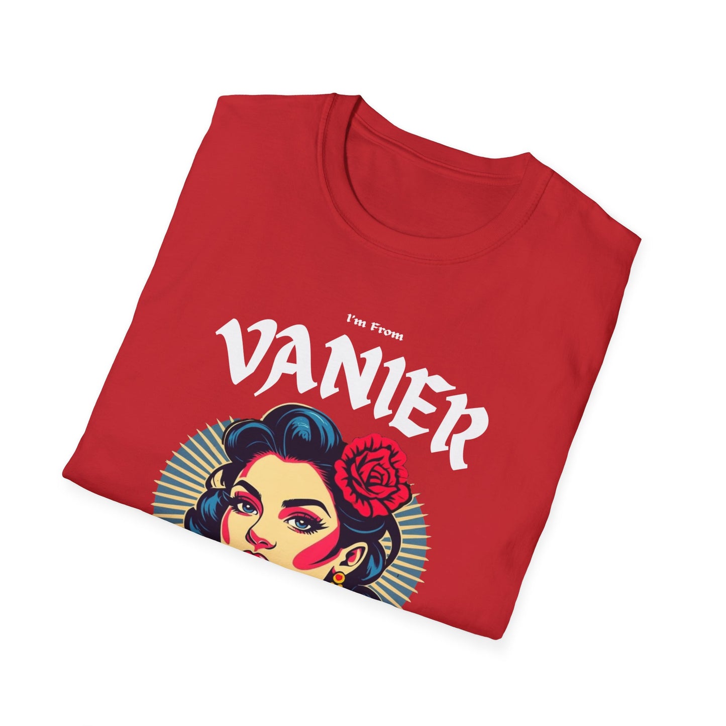 Vanier Underestimate Gal T-Shirt, c03-n09-s001 Softstyle Graphic Tee, Unisex Casual Wear, Support'n Locals Merch, Gift for Community Lovers.