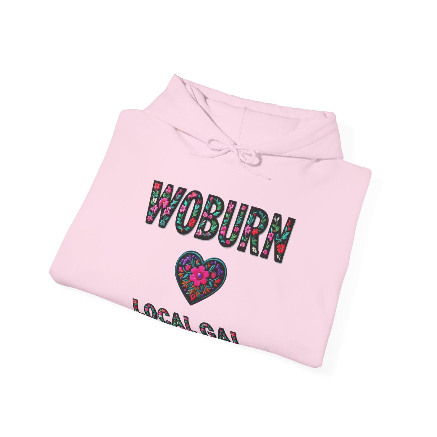 Woburn Local Gal Flower c06-n06-hs005, Hooded Sweatshirt - Unisex Heavy Blend™ Pullover, Casual Hoodie for Every Day, Gift for Friends, Support'n Locals -Local Pride Apparel Support Your Community