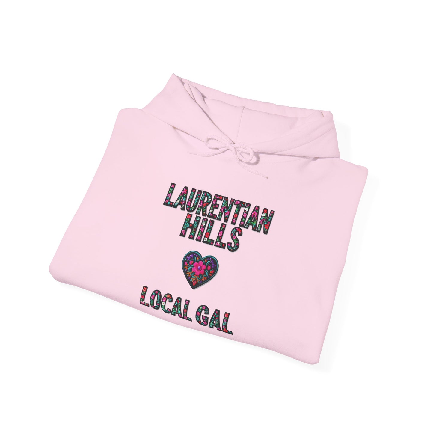 Laurentian Hills Local Gal Flower c03-n06-hs005, Hooded Sweatshirt - Unisex Heavy Blend™ Pullover, Casual Hoodie for Every Day, Gift for Friends, Support'n Locals -Local Pride Apparel Support Your Community