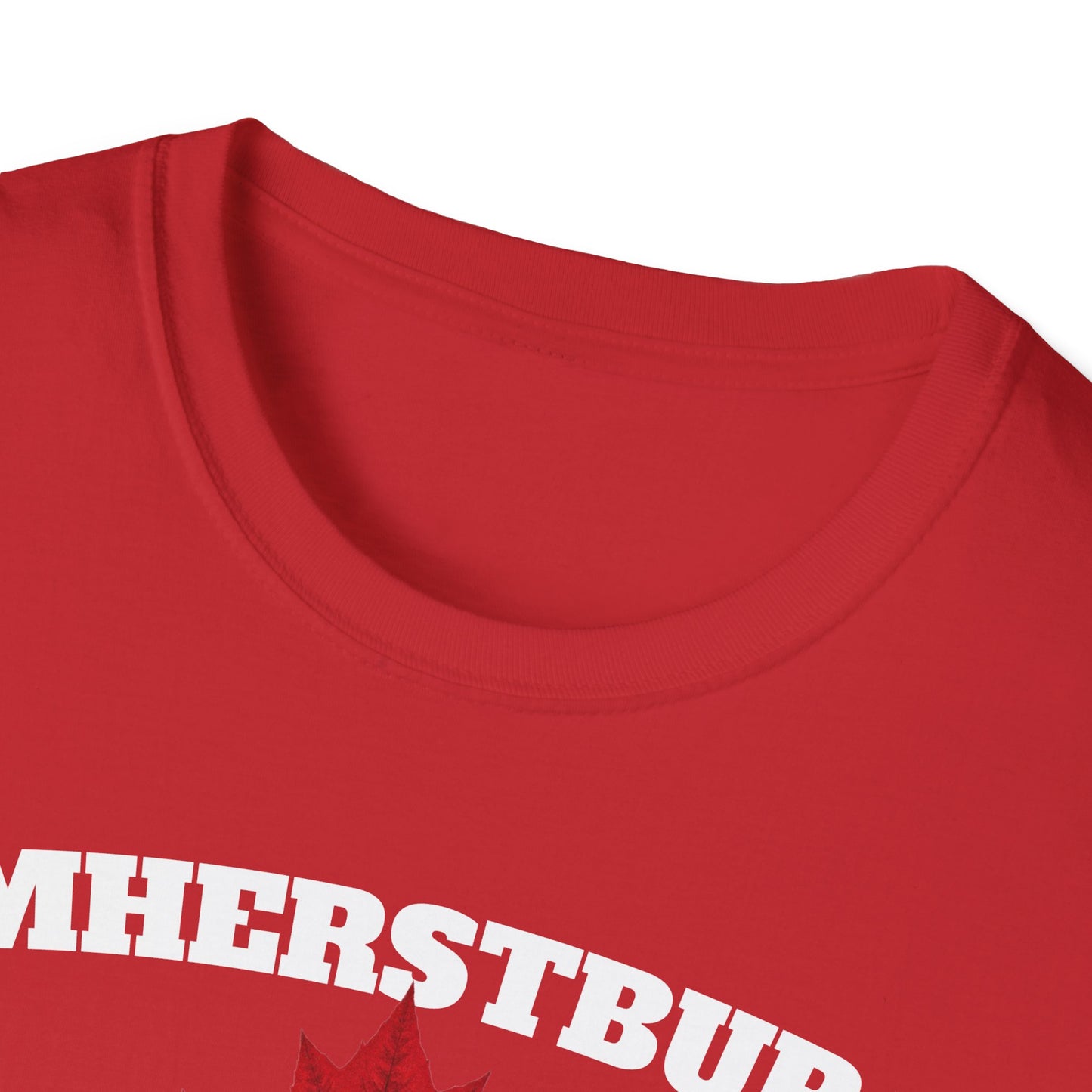 AMHERSTBURG Local Gal Red Leaf T-Shirt, Softstyle Graphic Tee, Unisex Casual Wear, Support Local Merch, Gift for Community Lovers, Finkz Windsor
