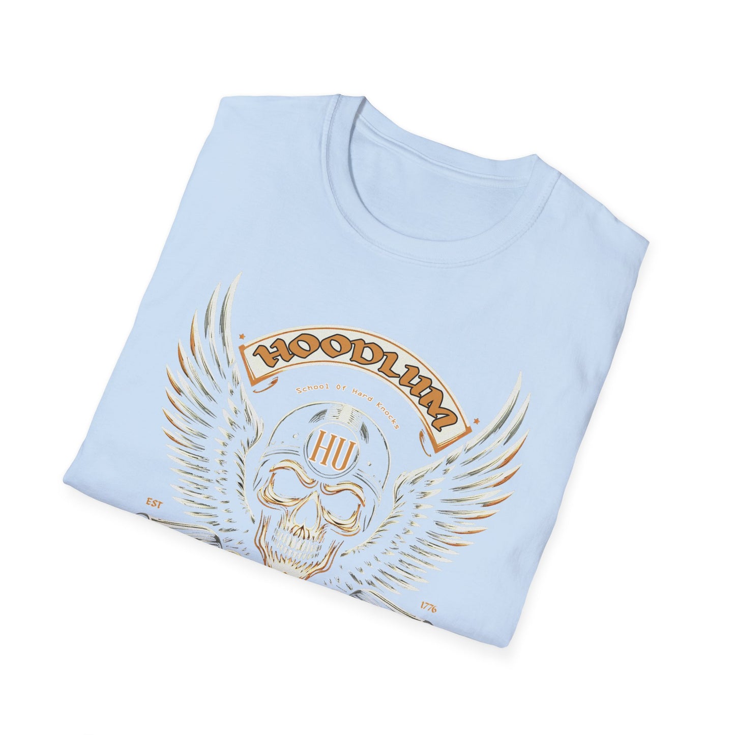 Huron Heights Hoodlum University Wings T-Shirt, Softstyle Graphic Tee, Unisex Casual Wear, Support'n Locals Merch, Gift for Community Lovers, c02-n06-s004