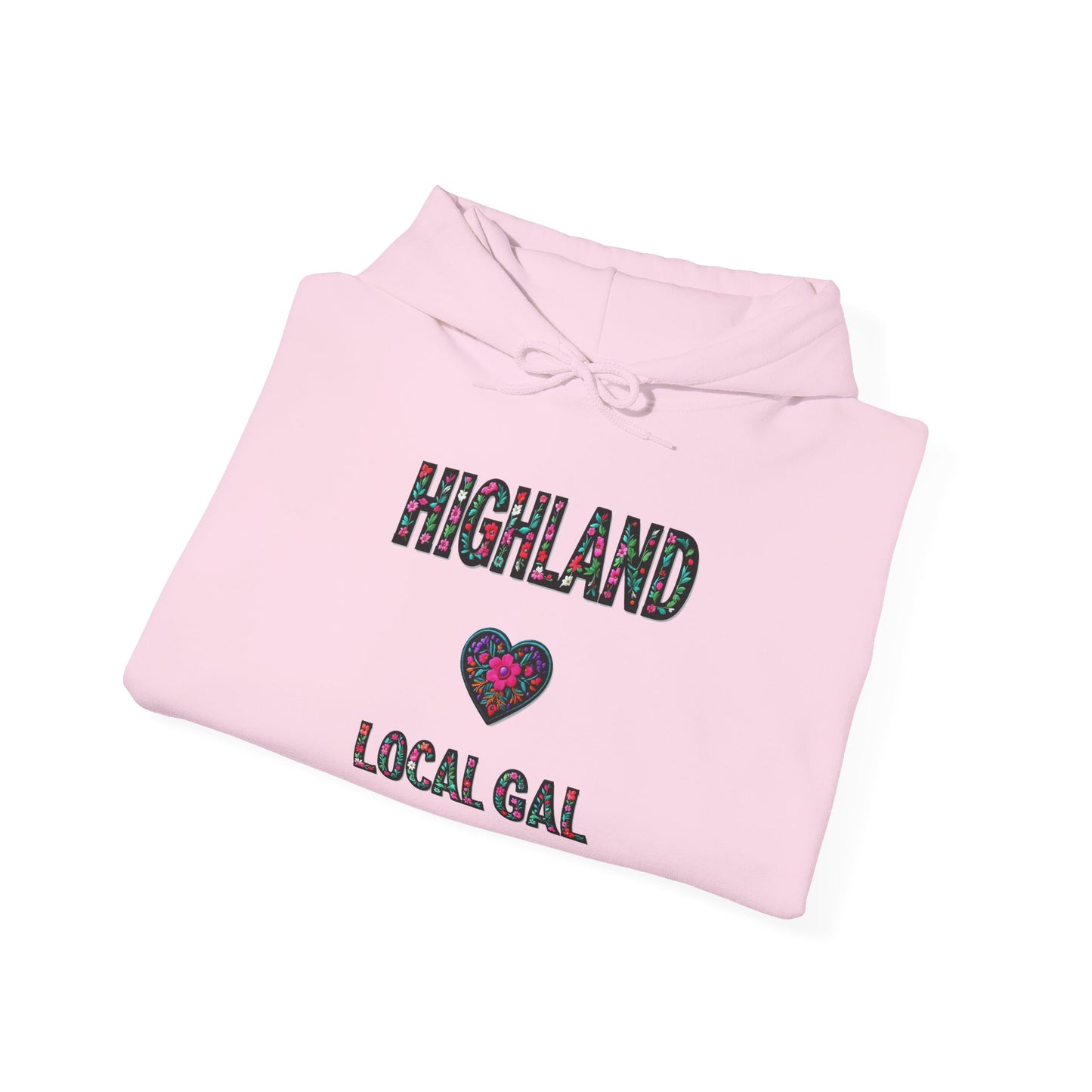 Highland Local Gal Flower c02-n05-hs005, Hooded Sweatshirt - Unisex Heavy Blend™ Pullover, Casual Hoodie for Every Day, Gift for Friends, Support'n Locals -Local Pride Apparel Support Your Community