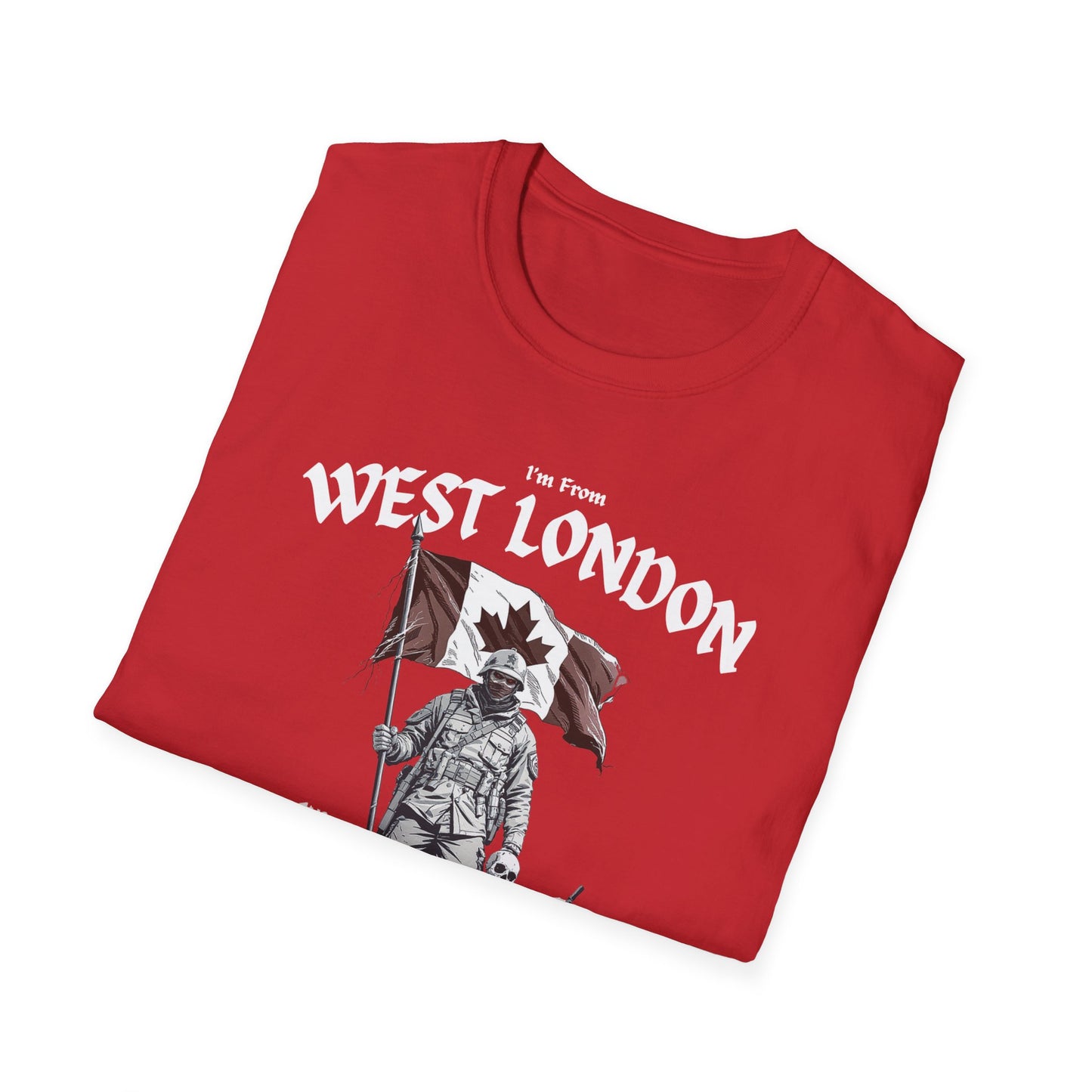 West London Underestimate Guy T-Shirt, c02-n08-s002 Softstyle Graphic Tee, Unisex Casual Wear, Support'n Locals Merch, Gift for Community Lovers.