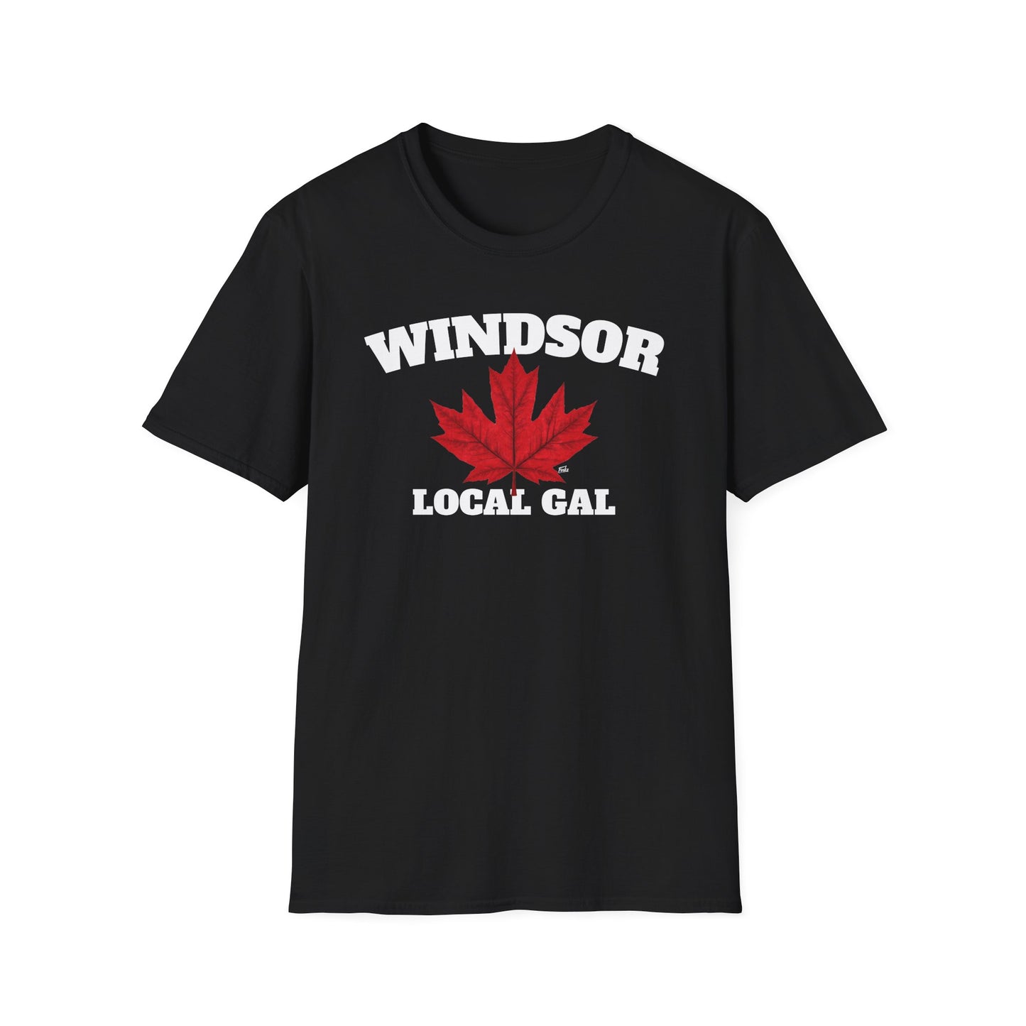 Windsor Local Gal Red Leaf T-Shirt, Softstyle Graphic Tee, Unisex Casual Wear, Support Local Merch, Gift for Community Lovers, Finkz