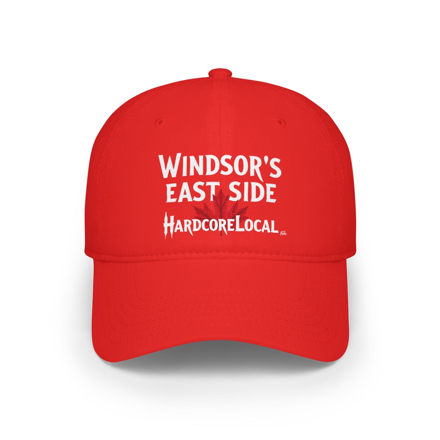 WINDSOR EAST HARDCORE BIG LEAF Low Profile Baseball Cap - Red Hat for Community Lovers FINKZ WINDSOR