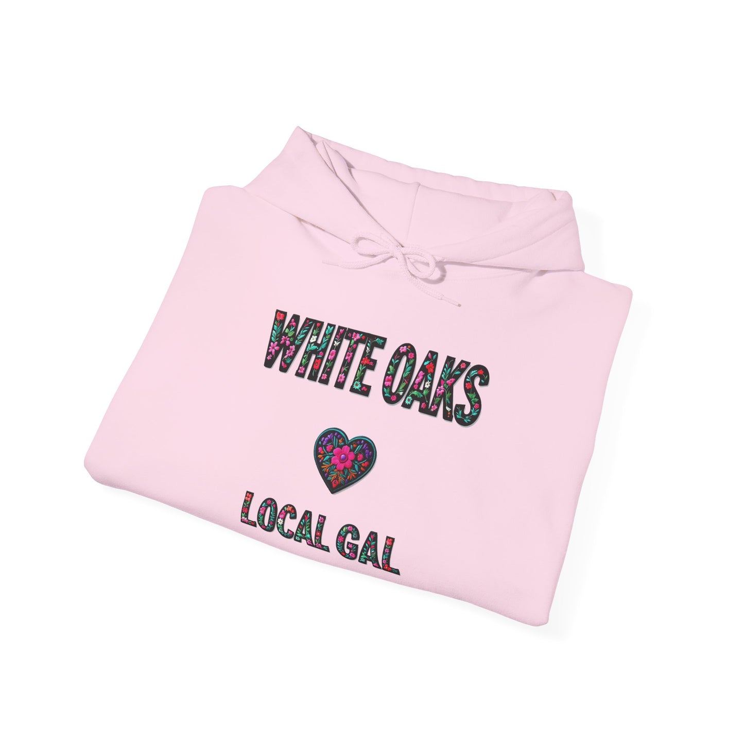 White Oaks Local Gal Flower c02-n09-hs005, Hooded Sweatshirt - Unisex Heavy Blend™ Pullover, Casual Hoodie for Every Day, Gift for Friends, Support'n Locals -Local Pride Apparel Support Your Community