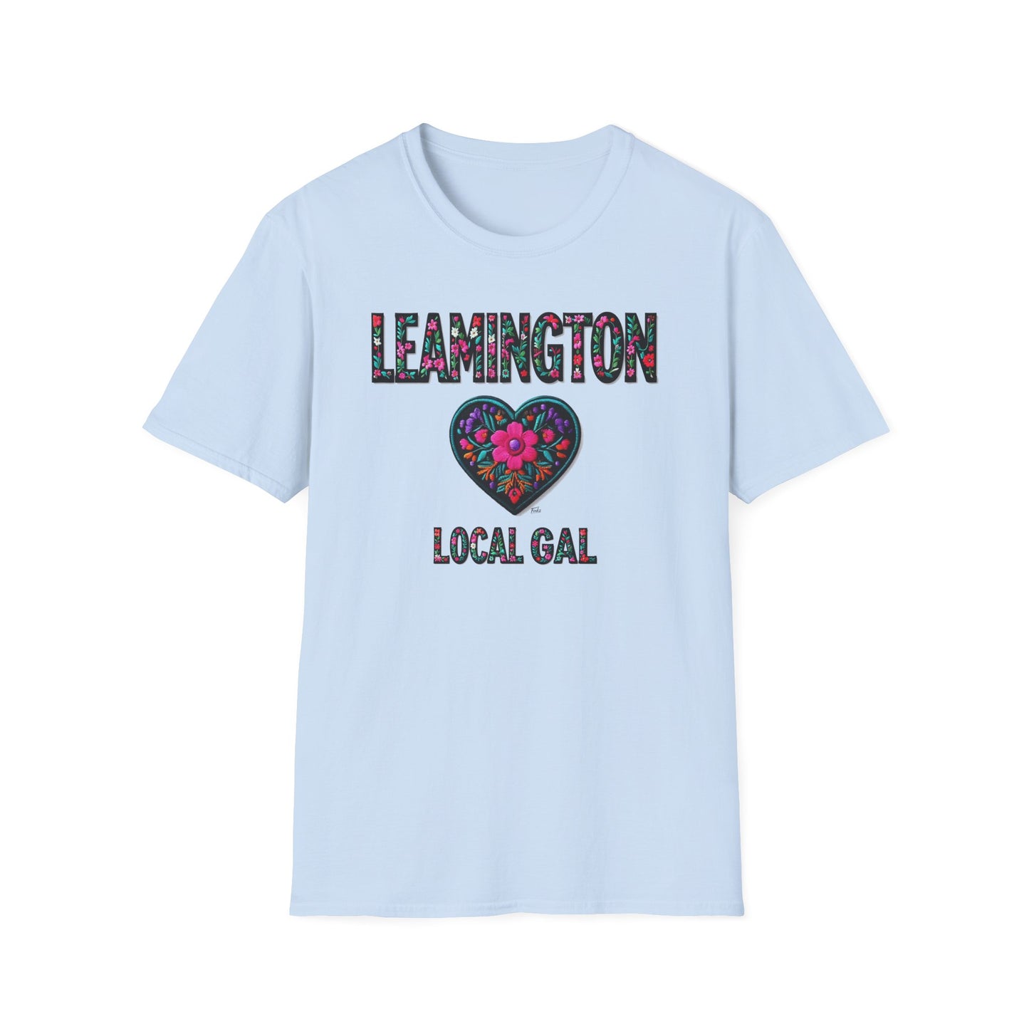LEAMINGTON Local Gal Flower-Heart T-Shirt, 3 Softstyle Graphic Tee, Unisex Casual Wear, Support Local Merch, Gift for Community Lovers, Finkz WINDSOR