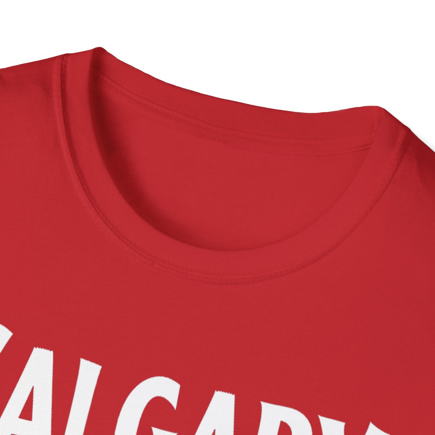 Calgary Hardcore Rep'n White Leaf T-Shirt, c011-n00-s007 Softstyle Graphic Tee, Unisex Casual Wear, Support'n Locals Merch, Gift for Community Lovers.