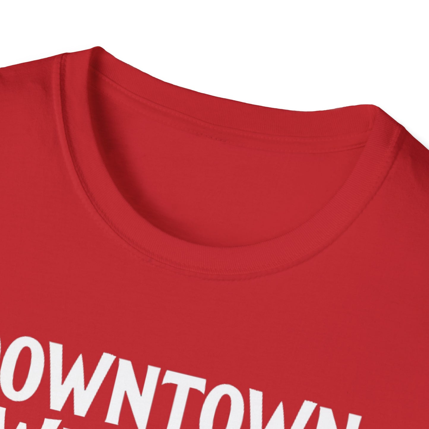 DOWNTOWN WINDSOR, Rep'n My Hood, Hardcore Local Cool Leaf T-Shirt, Softstyle Graphic Tee, Unisex Casual Wear, Support Local Merch, Gift for Community Lovers, Finkz WINDSOR
