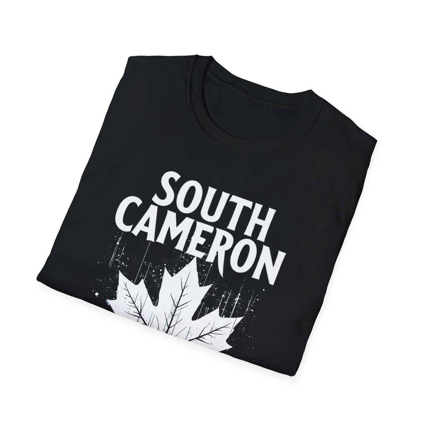SOUTH CAMERON, We Support Our Own 2, Hardcore Local White Leaf T-Shirt, Softstyle Graphic Tee, Unisex Casual Wear, Support Local Merch, Gift for Community Lovers Finkz Windsor