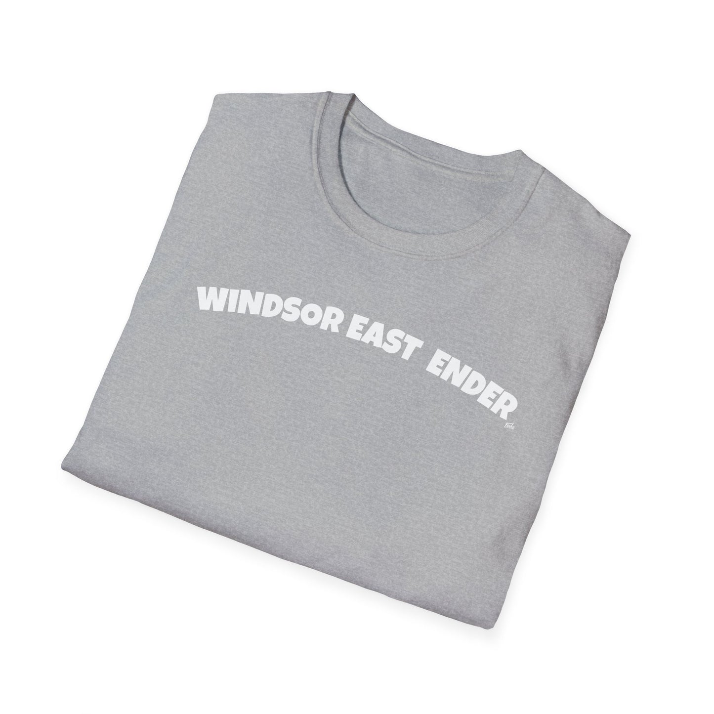 WINDSOR'S EAST ENDER T-Shirt, Softstyle Graphic Tee, Unisex Casual Wear, Support Local Merch, Gift for Community Lovers, Finkz Windsor