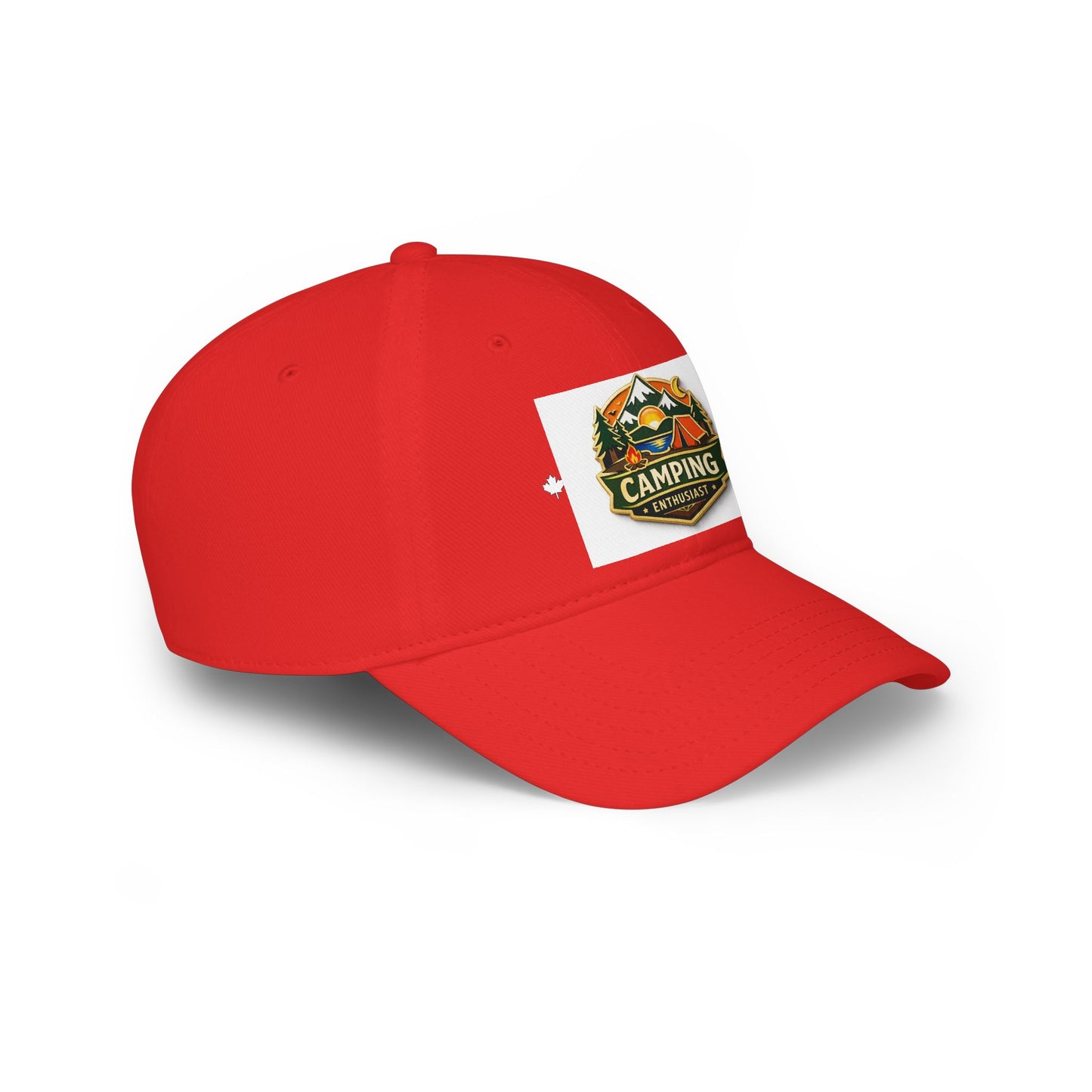 Camping Enthusiast White Low Profile Baseball Cap, Adjustable Hat, Outdoor Gear, Casual Style, Gift for Nature Lovers CampingEnthusiast.com