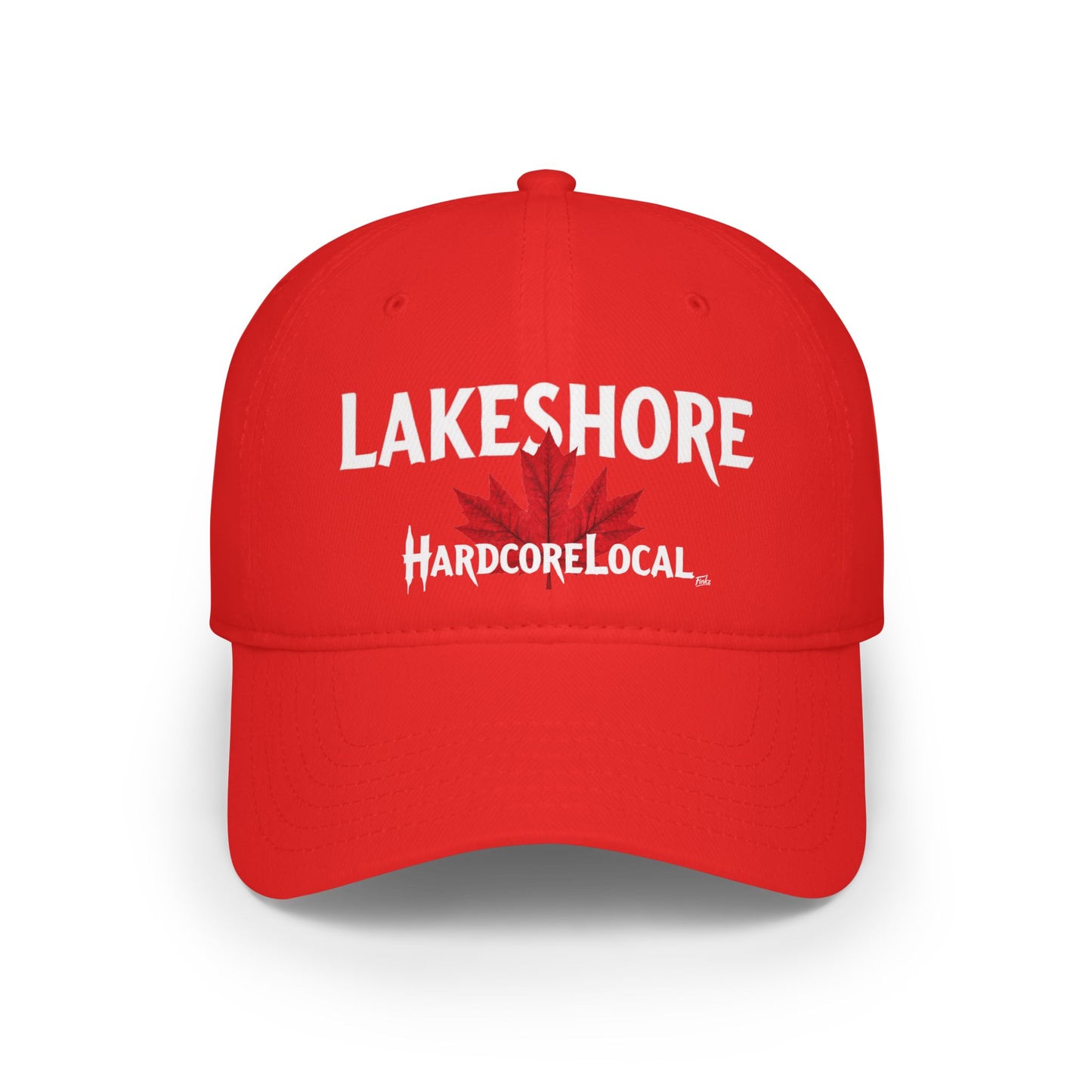 LAKESHORE HARDCORE BIG LEAF Low Profile Baseball Cap - Red Hat for Community Lovers FINKZ WINDSOR