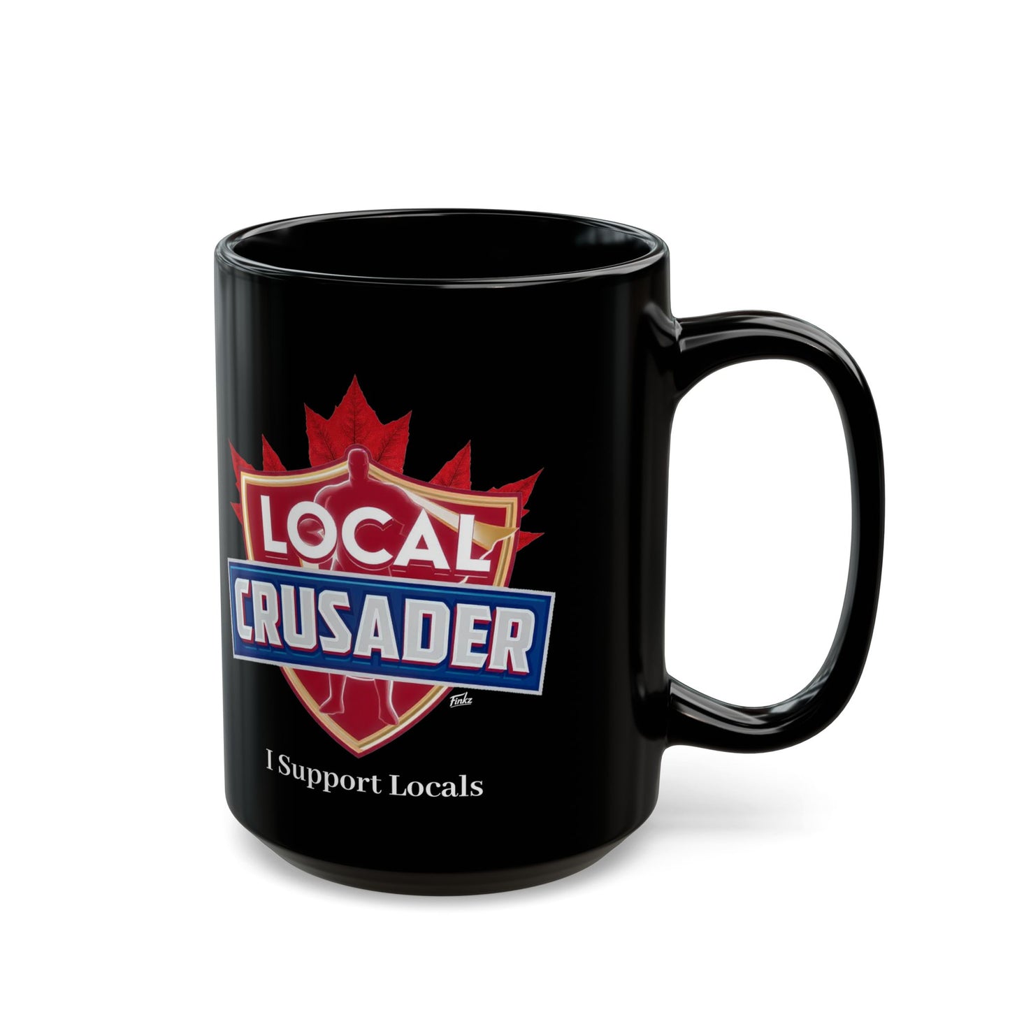 FOREST GLADE LOCAL CRUSADER 6 I Support Locals Black Mug - 15oz Coffee Cup Finkz Windsor