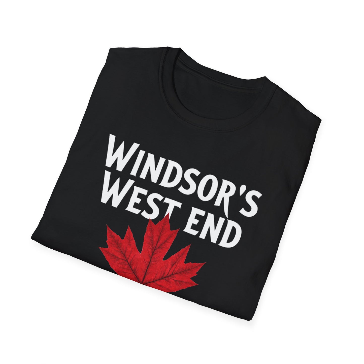 Windsor West End Hardcore Local Red Leaf, We Support Our Own, 1 T-Shirt, Softstyle Graphic Tee, Unisex Casual Wear, Support Local Merch, Gift for Community Lovers