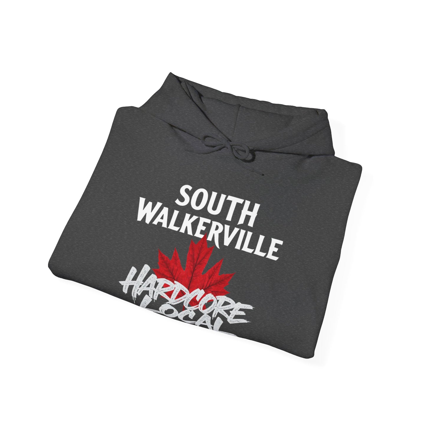 South Walkerville HARDCORE LOCAL red leaf, Hooded Sweatshirt - c01-n08-hs006 Unisex Heavy Blend™ Pullover, Casual Hoodie for Every Day, Gift for Friends, Support'n Locals -Local Pride Apparel Support Your Community