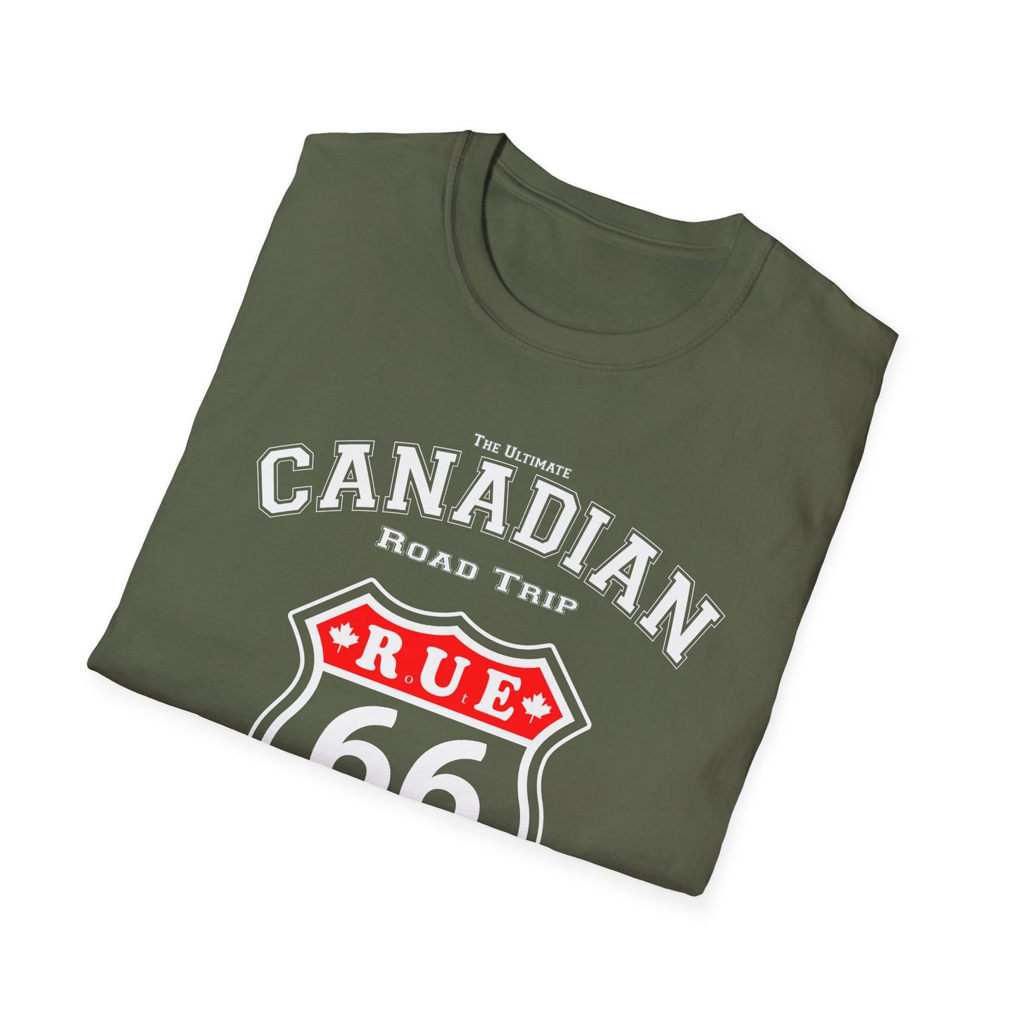 Canadian Rue 66 Road Trip Adventure Trail Black T-Shirt, Softstyle, Unisex - Rue66.ca