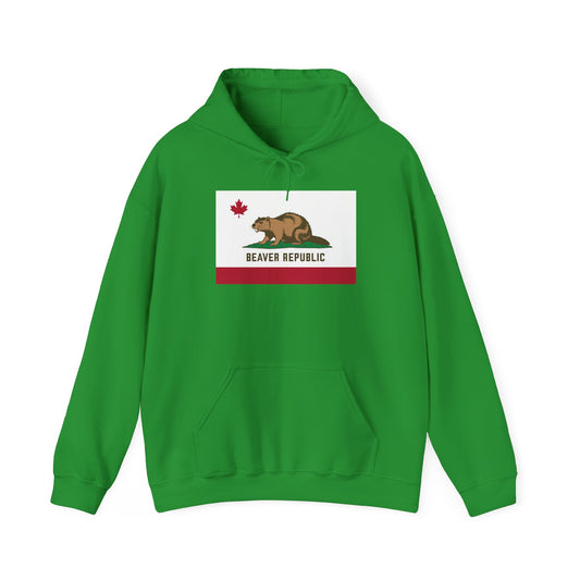 Beaver Flag Hooded Sweatshirt - Unisex Heavy Blend™ Pullover, Casual Hoodie for Every Day, Gift for Friends, Support'n Locals -Local Pride Apparel Support Your Community
