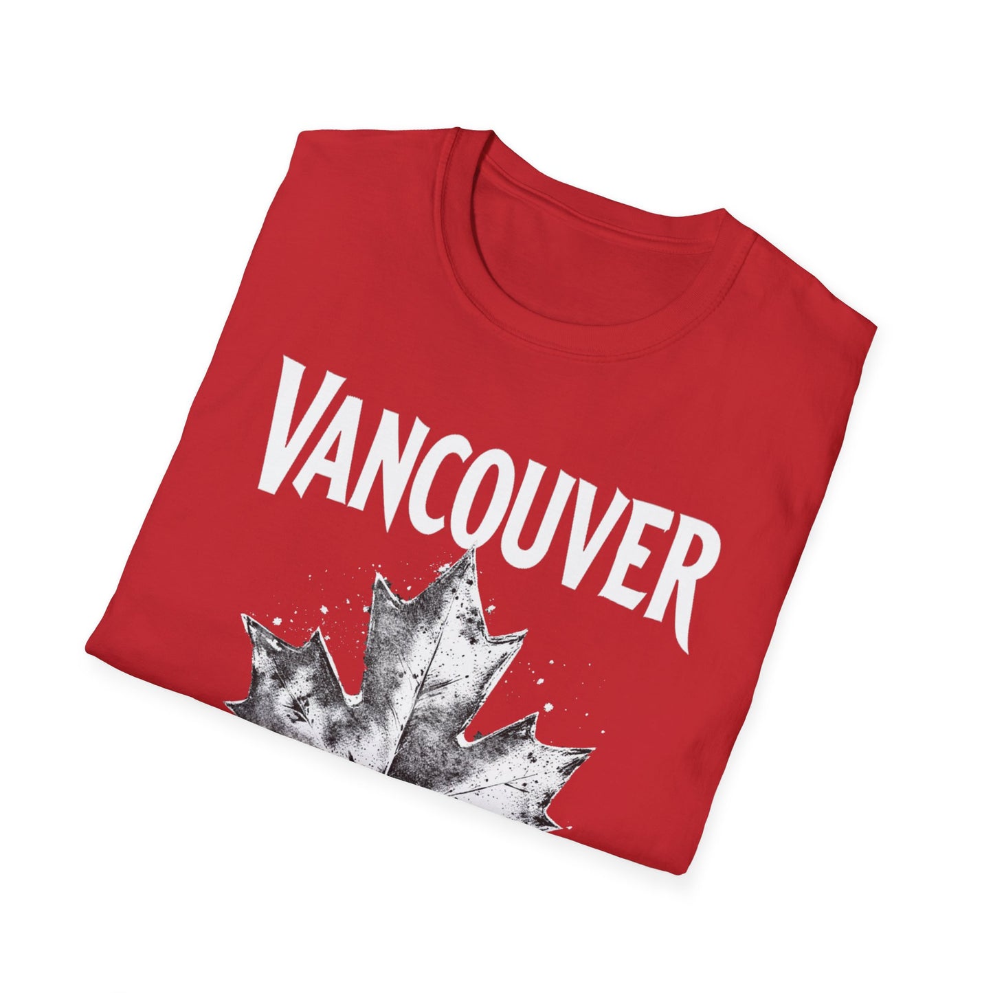 Vancouver Hardcore Rep'n White Leaf T-Shirt, c013-n00-s007 Softstyle Graphic Tee, Unisex Casual Wear, Support'n Locals Merch, Gift for Community Lovers.