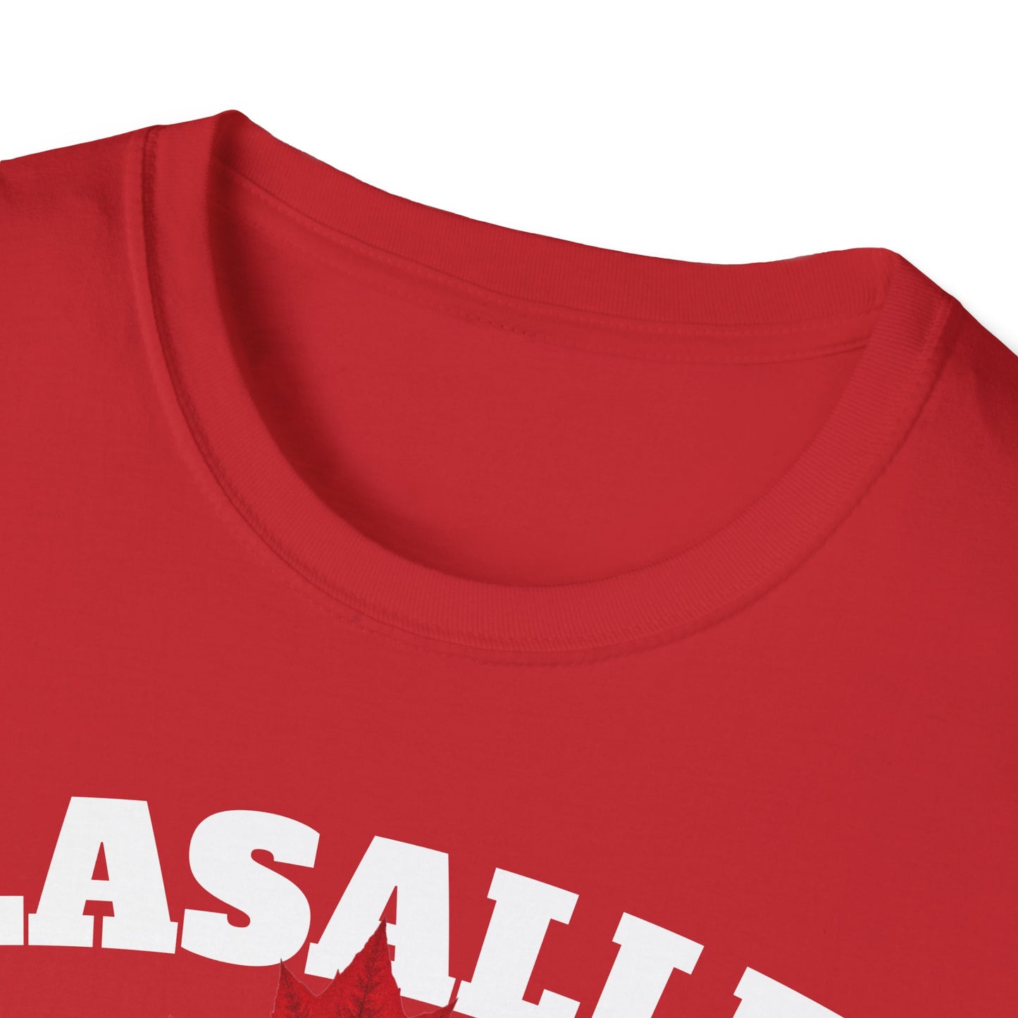 LASALLE Local Gal Red Leaf T-Shirt, Softstyle Graphic Tee, Unisex Casual Wear, Support Local Merch, Gift for Community Lovers, Finkz Windsor