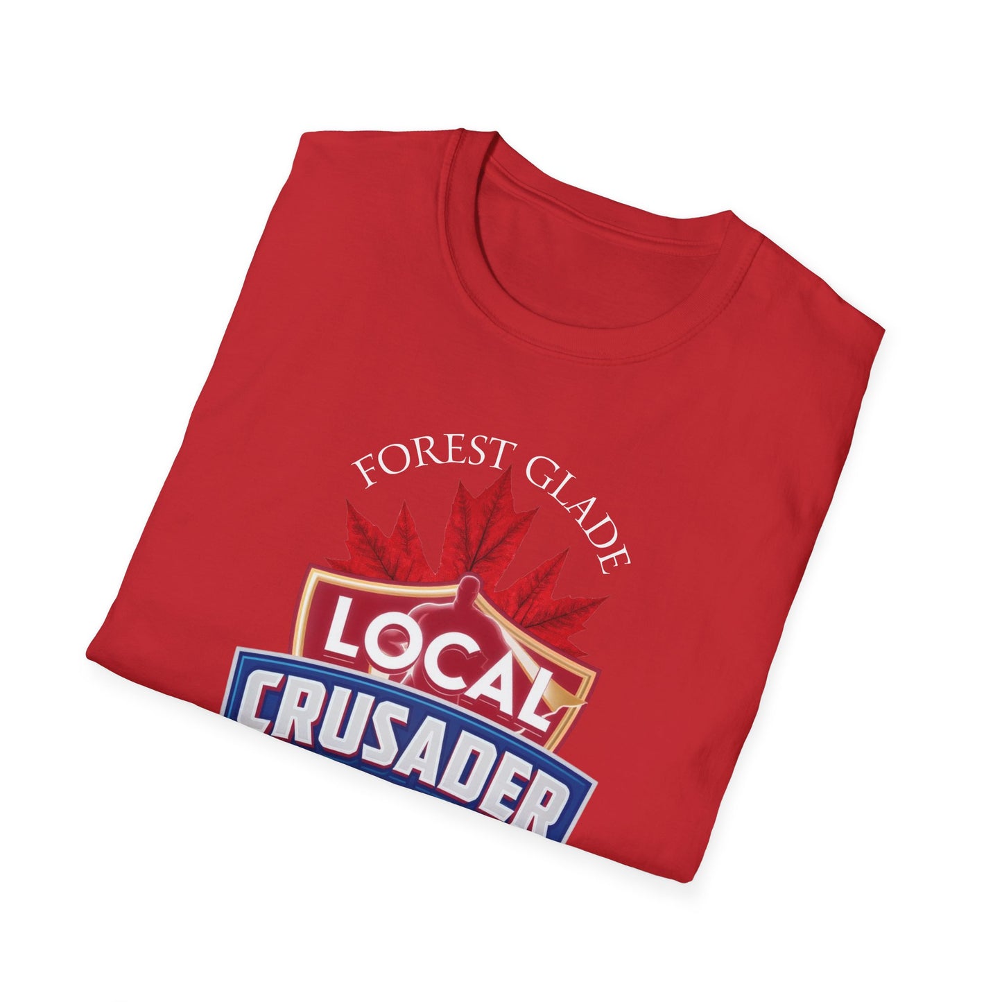 FOREST GLADE Local Crusader, 1 Leaf, I Support Locals T-Shirt, Softstyle Graphic Tee, Unisex Casual Wear, Support Local Merch, Gift for Community Lovers, Finkz Windsor