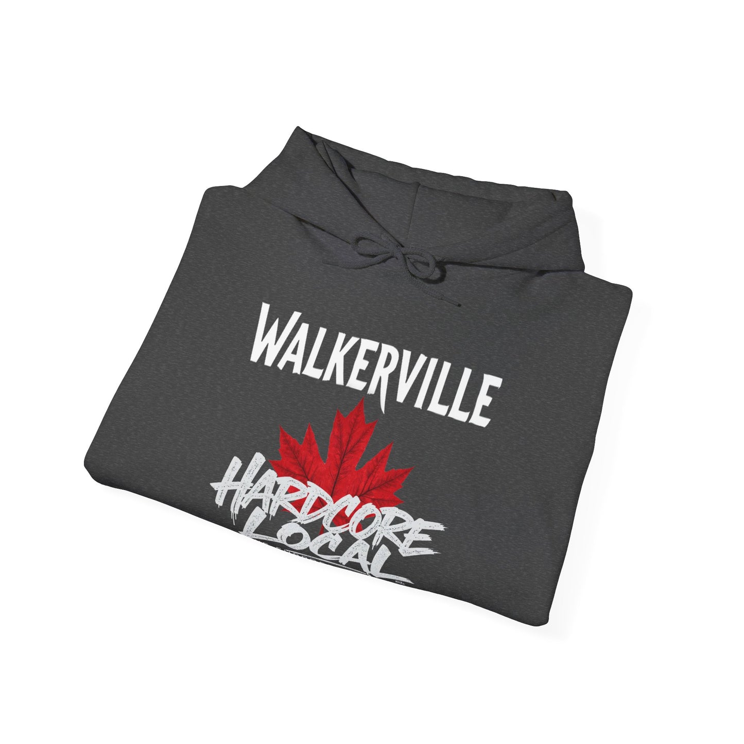 Walkerville HARDCORE LOCAL red leaf, Hooded Sweatshirt - c01-n07-hs006 Unisex Heavy Blend™ Pullover, Casual Hoodie for Every Day, Gift for Friends, Support'n Locals -Local Pride Apparel Support Your Community