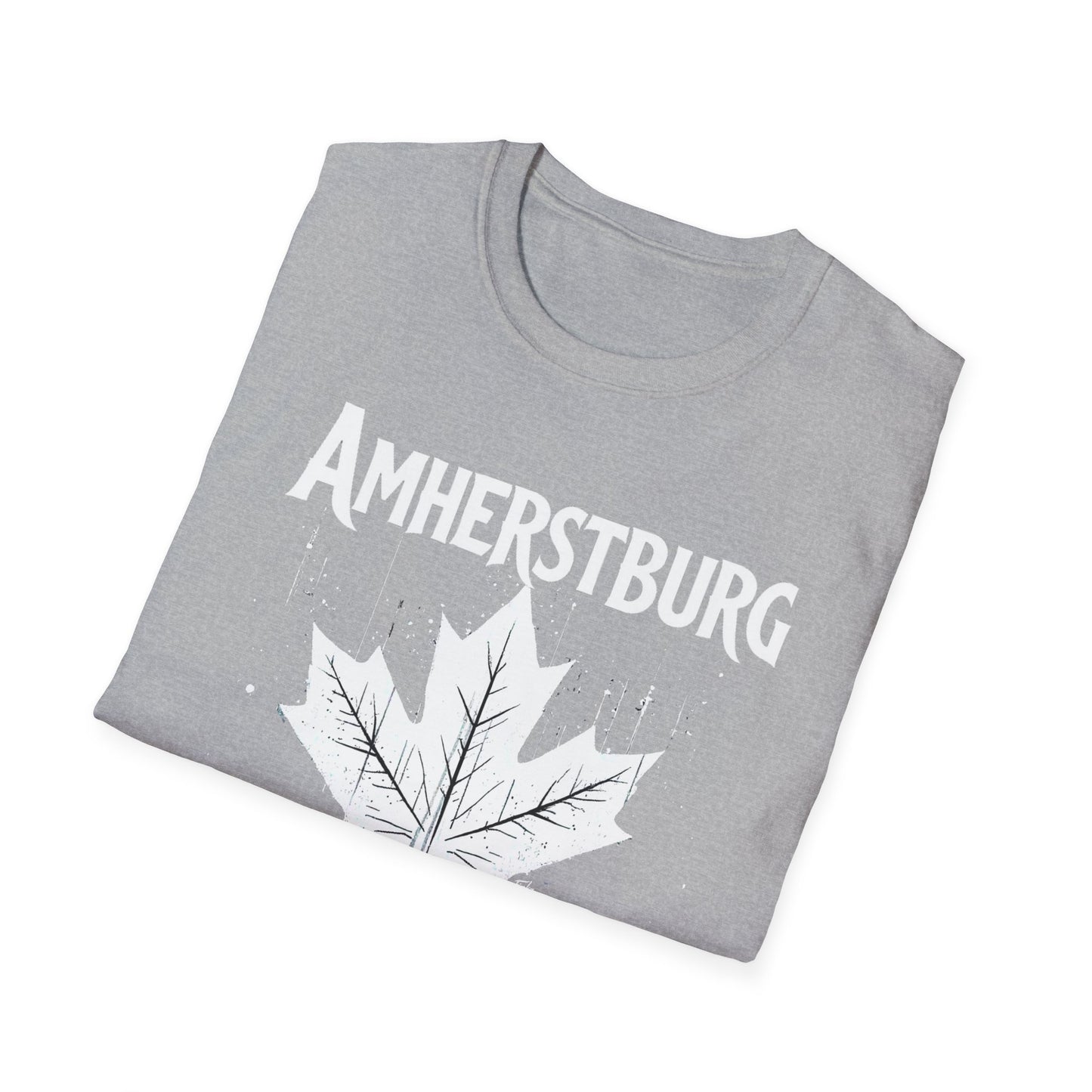 AMHERSTBURG, We Support Our Own 2, Hardcore Local White Leaf T-Shirt, Softstyle Graphic Tee, Unisex Casual Wear, Support Local Merch, Gift for Community Lovers Finkz Windsor