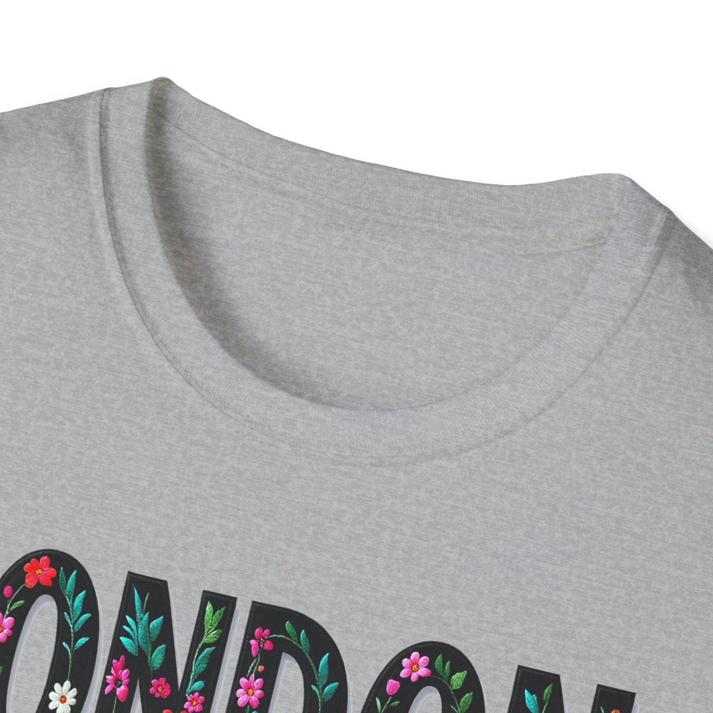 London Local Gal Flower-Heart T-Shirt, c02-n00-s005 Softstyle Graphic Tee, Unisex Casual Wear, Support Local Merch, Gift for Community Lovers, Finkz WINDSOR