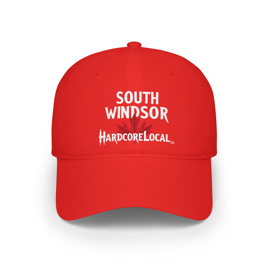 SOUTH WINDSOR HARDCORE  BIG LEAF Low Profile Baseball Cap - Red Hat for Community Lovers FINKZ WINDSOR