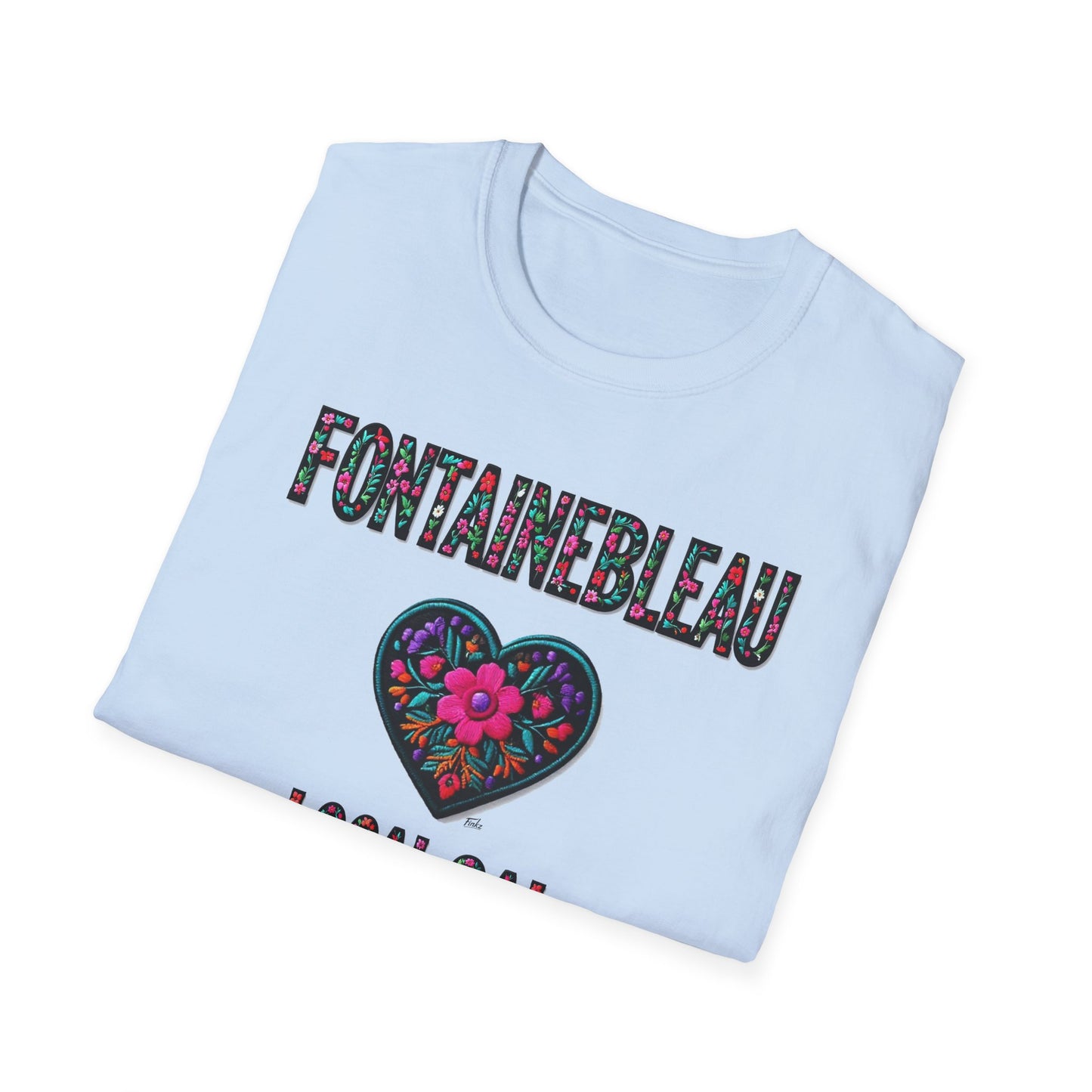 FONTAINEBLEAU Local Gal Flower-Heart T-Shirt, 3 Softstyle Graphic Tee, Unisex Casual Wear, Support Local Merch, Gift for Community Lovers, Finkz WINDSOR