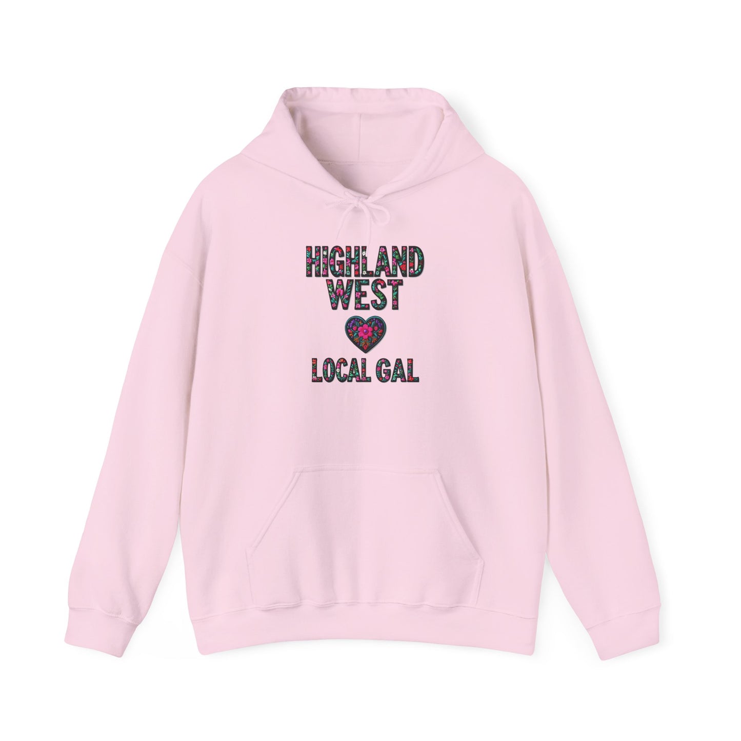 Highland West Local Gal Flower c03-n05-hs005, Hooded Sweatshirt -  Unisex Heavy Blend™ Pullover, Casual Hoodie for Every Day, Gift for Friends, Support'n Locals -Local Pride Apparel Support Your Community