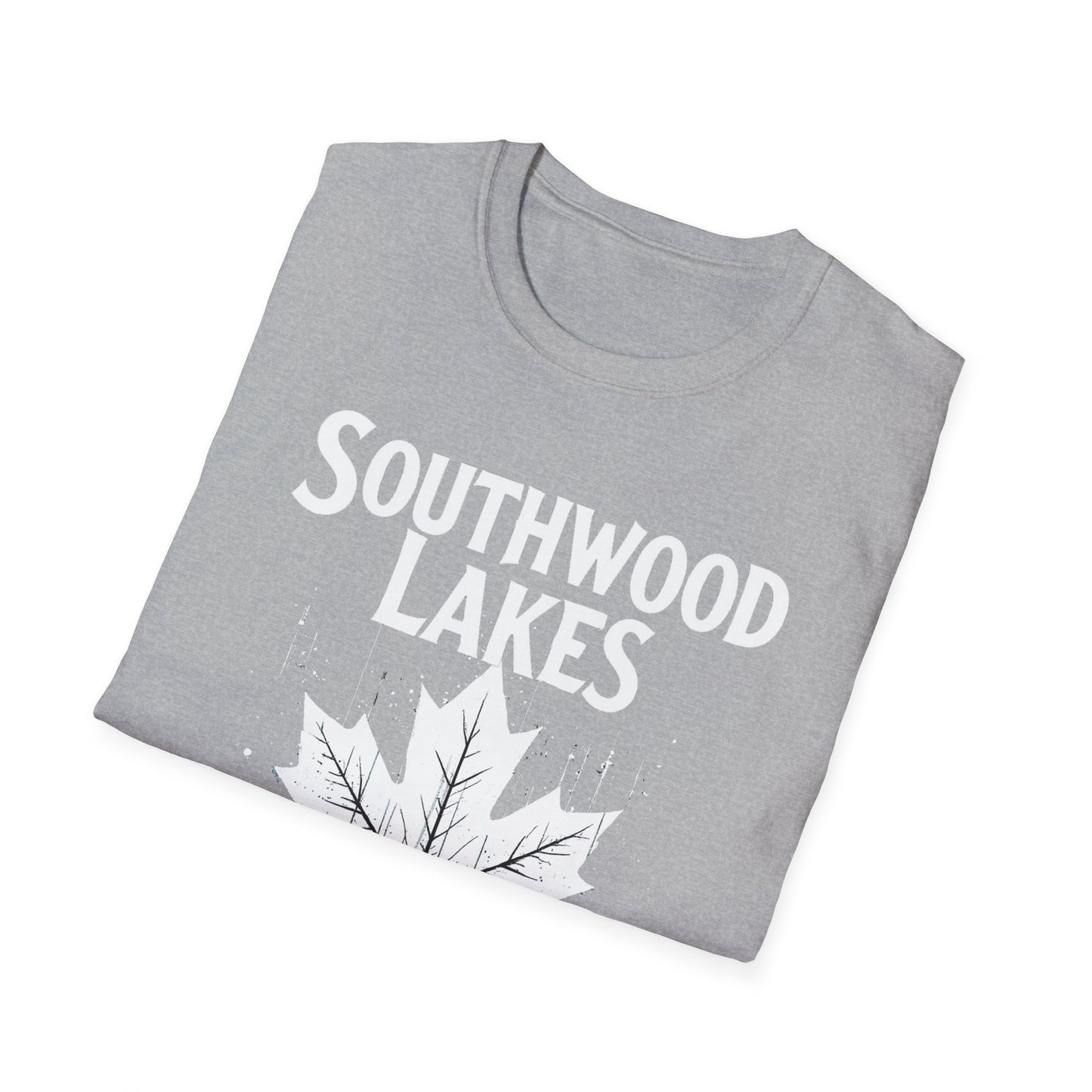 SOUTHWOOD LAKES, We Support Our Own 2, Hardcore Local White Leaf T-Shirt, Softstyle Graphic Tee, Unisex Casual Wear, Support Local Merch, Gift for Community Lovers Finkz Windsor