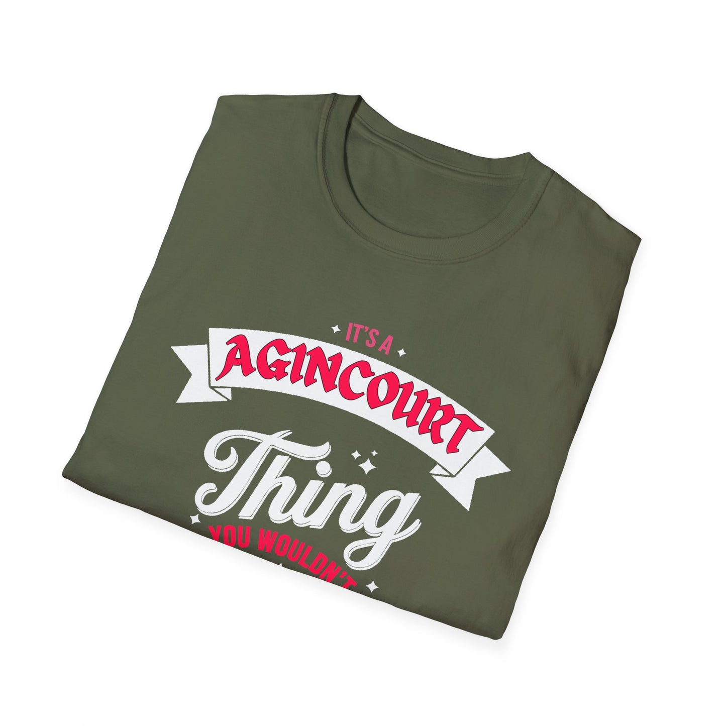 Agincourt THING T-Shirt, Softstyle Graphic Tee, Unisex Casual Wear, Support Local Merch, Gift for Community Lovers, c06-n01-s003