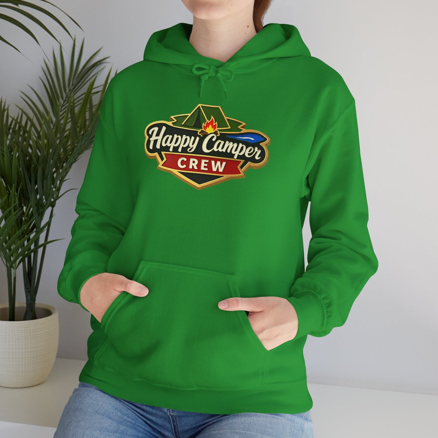 Happy Camper Crew - Dark Hoodie |  100% Authentic | Cozy Camping Hoodie | Unisex Hooded Sweatshirt for Nature Lovers, Casual Wear, Gift for Him/Her, Outdoor Adventures.. - HappyCamperCrew.com