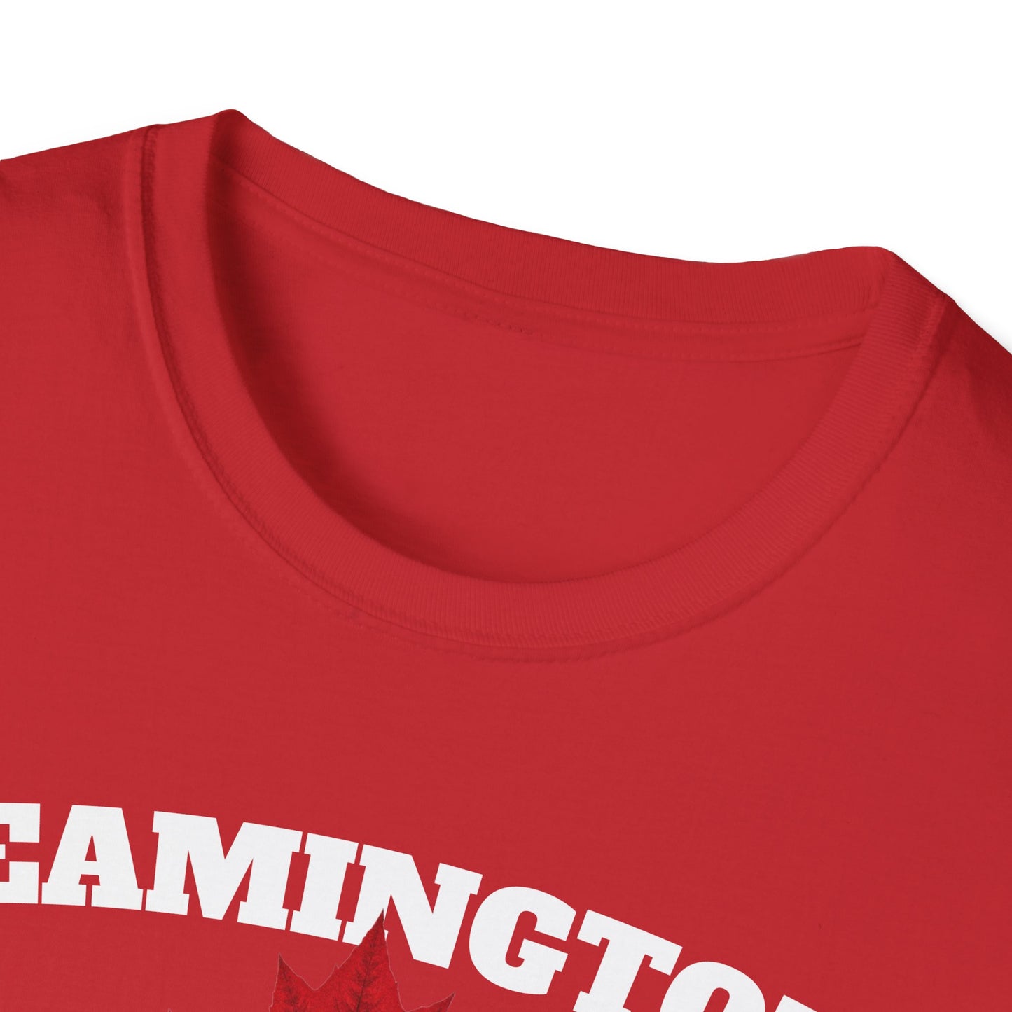 LEAMINGTON Local Gal Red Leaf T-Shirt, Softstyle Graphic Tee, Unisex Casual Wear, Support Local Merch, Gift for Community Lovers, Finkz Windsor