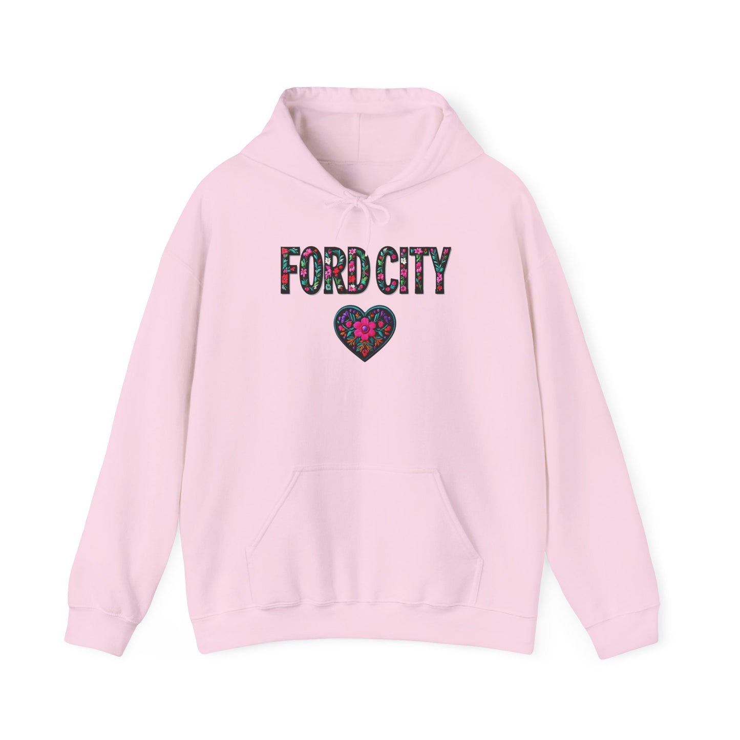 Ford City Local Gal Flower c01-n14-hs005, Hooded Sweatshirt -  Unisex Heavy Blend™ Pullover, Casual Hoodie for Every Day, Gift for Friends, Support'n Locals -Local Pride Apparel Support Your Community