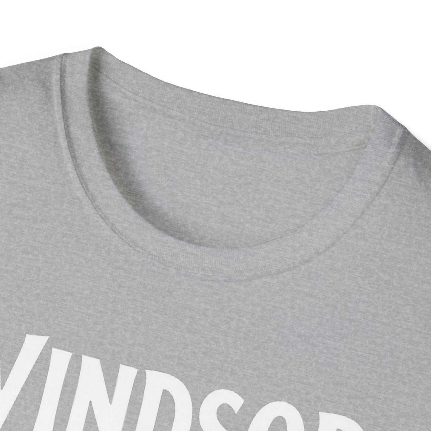 Windsor Hardcore Support Our Own Red Leaf T-Shirt, c01-n00-s006 Softstyle Graphic Tee, Unisex Casual Wear, Support'n Locals Merch, Gift for Community Lovers.