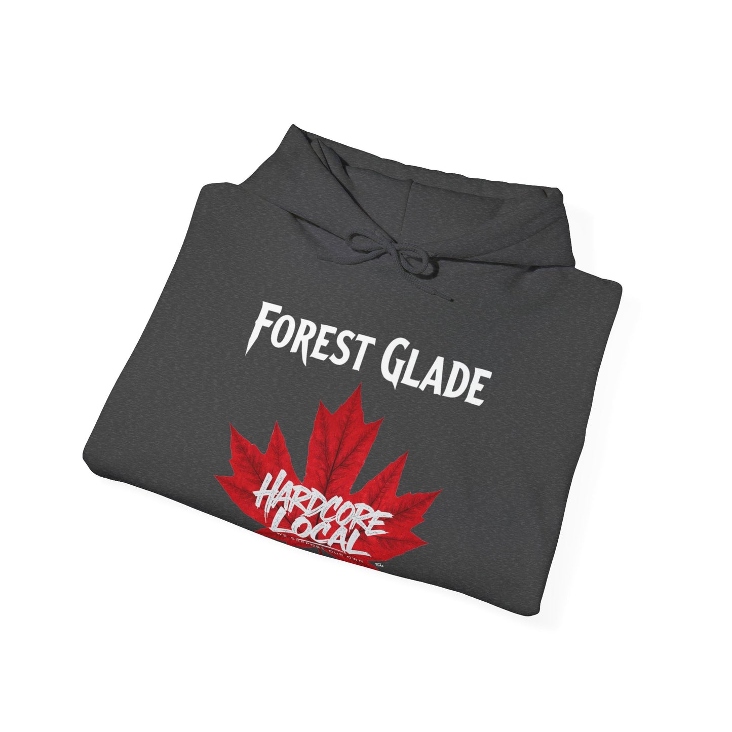 FOREST GLADE RED LEAF HARDCORE LOCAL Hooded Sweatshirt - Unisex Heavy Blend™ Pullover, Casual Hoodie for Every Day, Gift for Friends, Local Pride Apparel Support Your Community Finkz 49