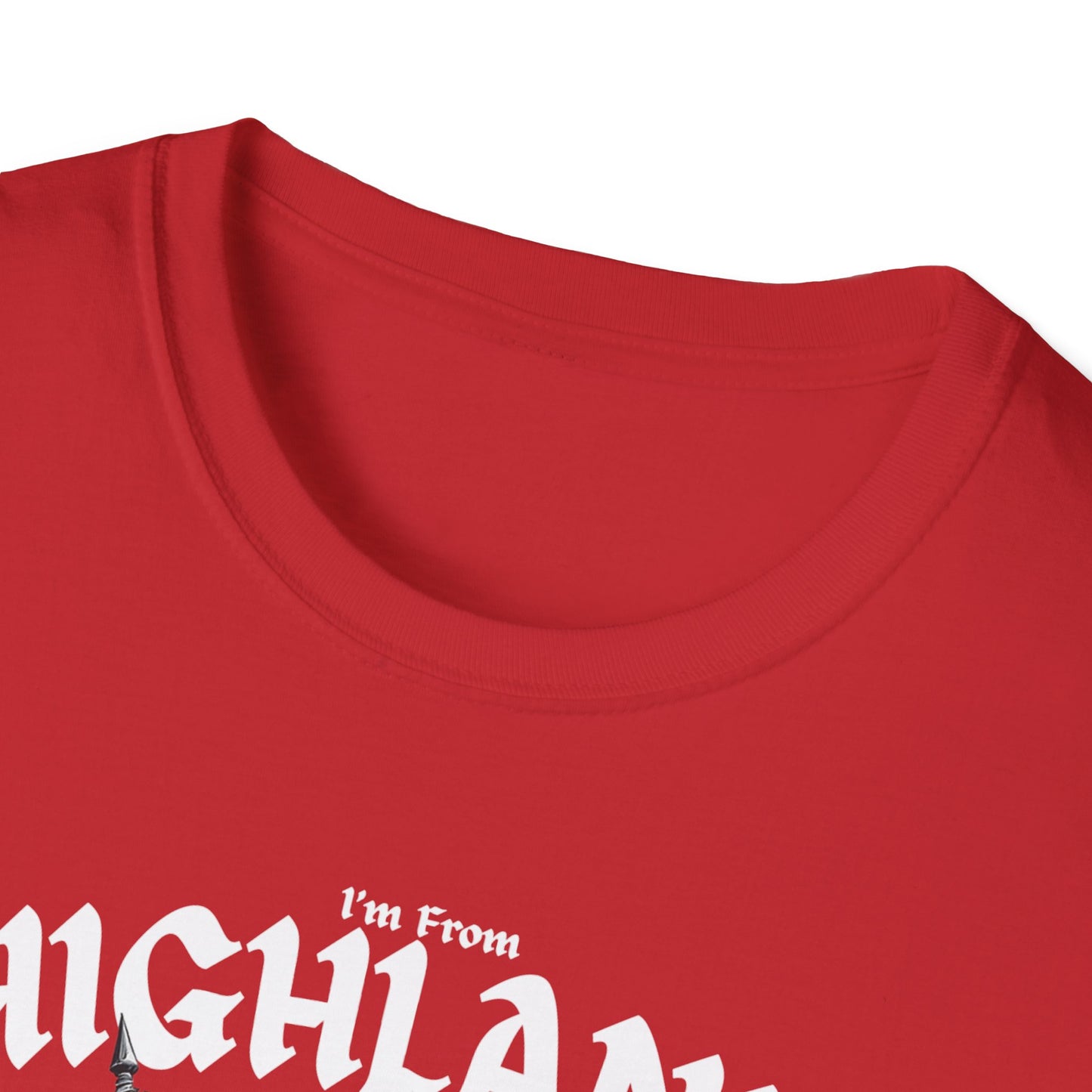 Highland Underestimate Guy T-Shirt, c02-n05-s002 Softstyle Graphic Tee, Unisex Casual Wear, Support'n Locals Merch, Gift for Community Lovers.