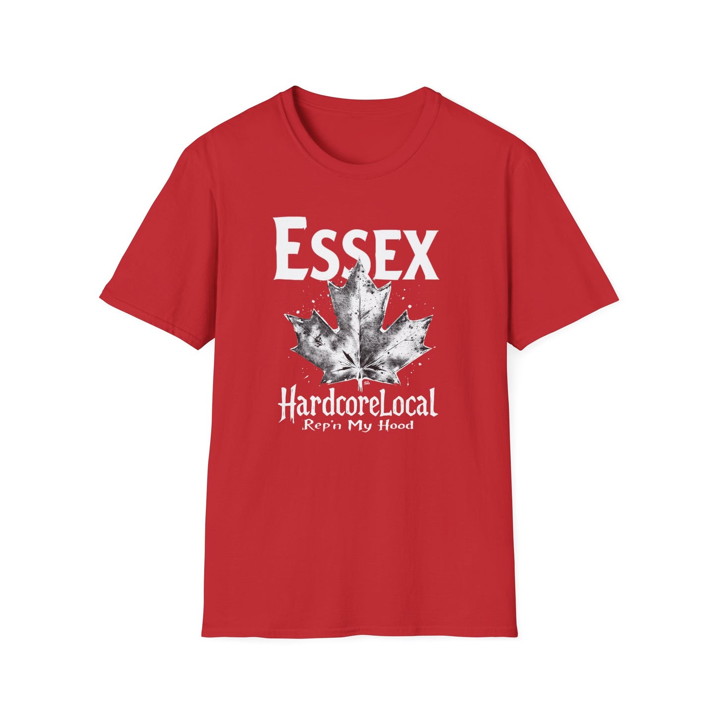 ESSEX, Rep'n My Hood, Hardcore Local Cool Leaf T-Shirt, Softstyle Graphic Tee, Unisex Casual Wear, Support Local Merch, Gift for Community Lovers, Finkz WINDSOR