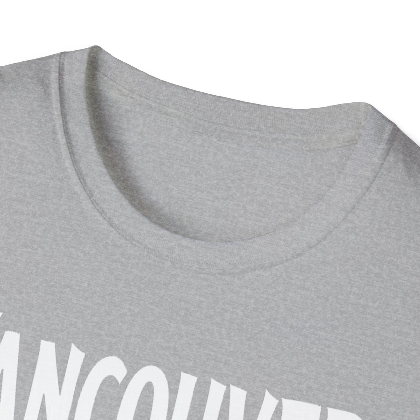 Vancouver Hardcore We Support Our Own Red Leaf T-Shirt, c13-n00-s006 Softstyle Graphic Tee, Unisex Casual Wear, Support'n Locals Merch, Gift for Community Lovers.