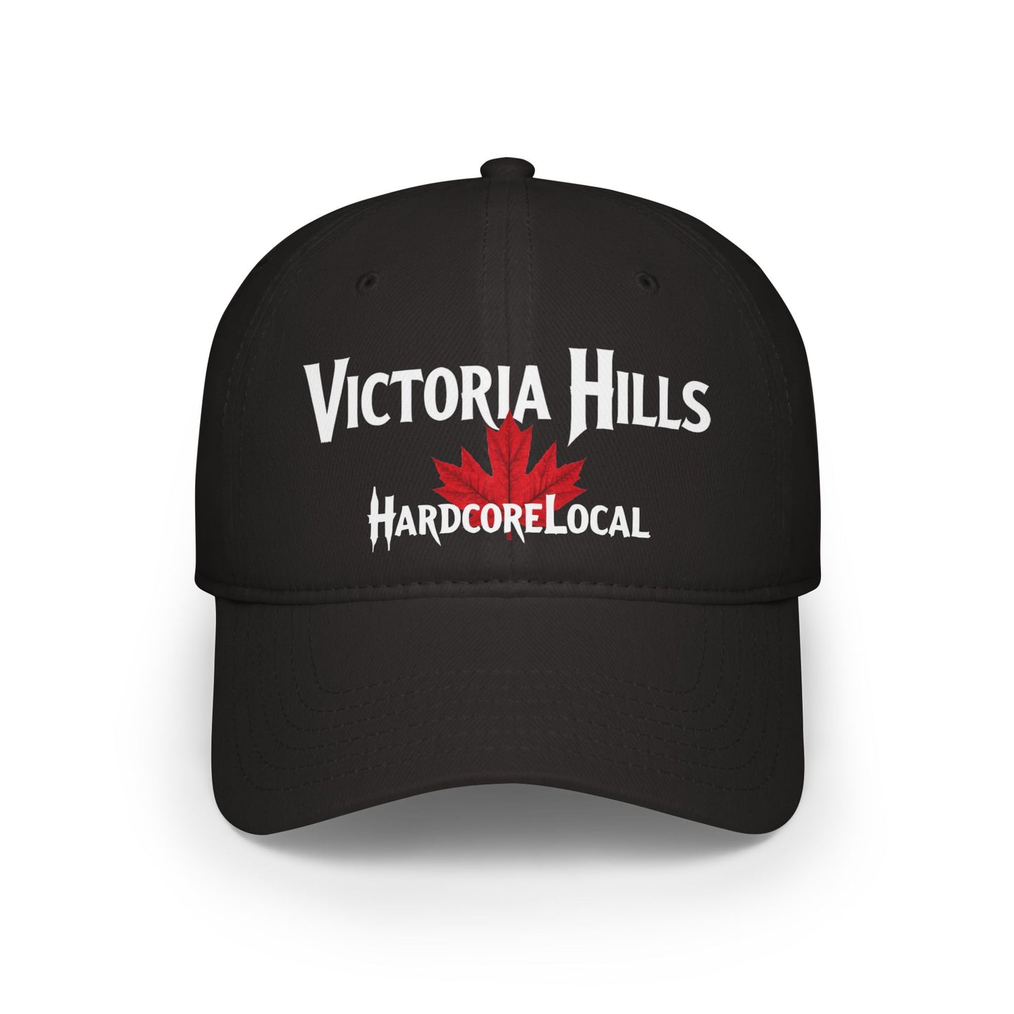 Victoria Hills HARDCORE LOCAL Red LEAF Low Profile Baseball Cap - Hat for Community Lovers