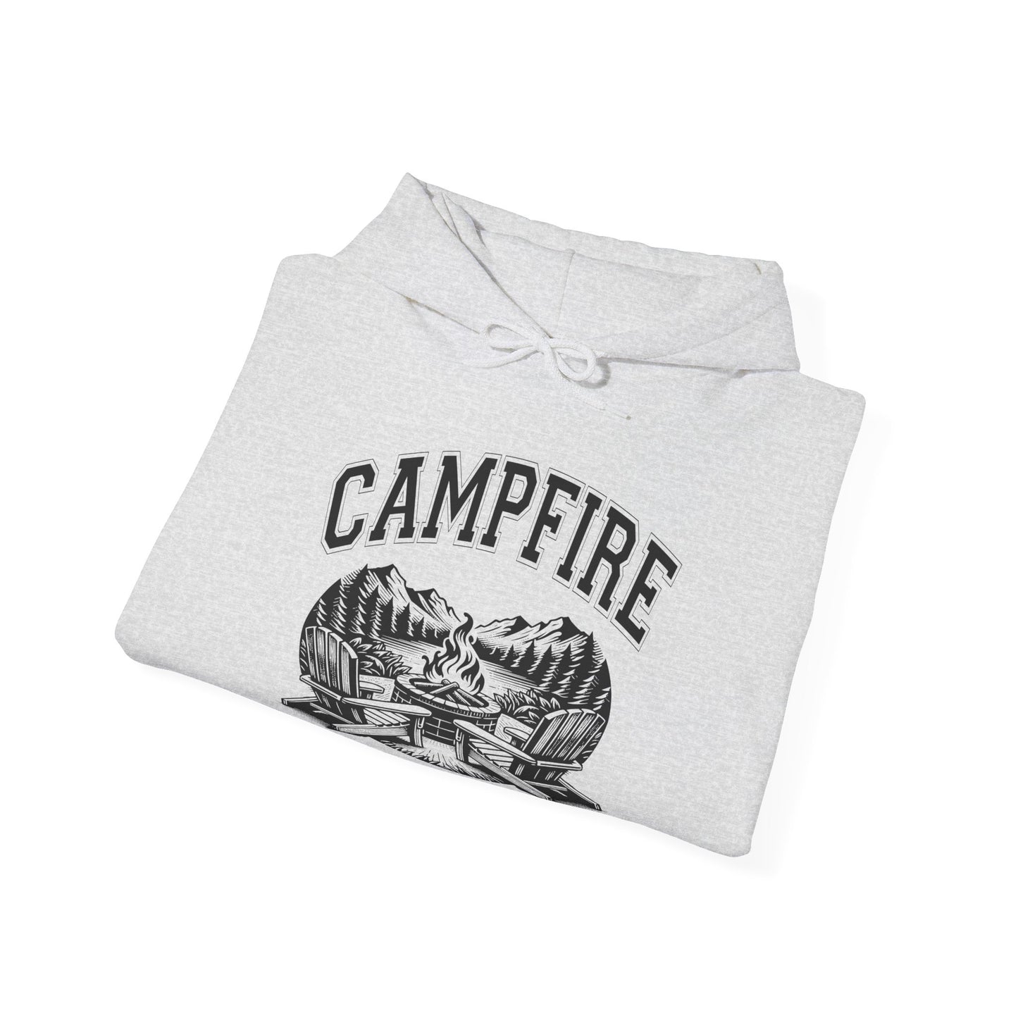 Campfire Social Club Hoodie | HappyCamperCrew.Com 100% Authentic | Cozy Camping Hoodie | Unisex Hooded Sweatshirt for Nature Lovers, Casual Wear, Gift for Him/Her, Outdoor Adventures, Cozy Days & Warm Nights by the Campfire