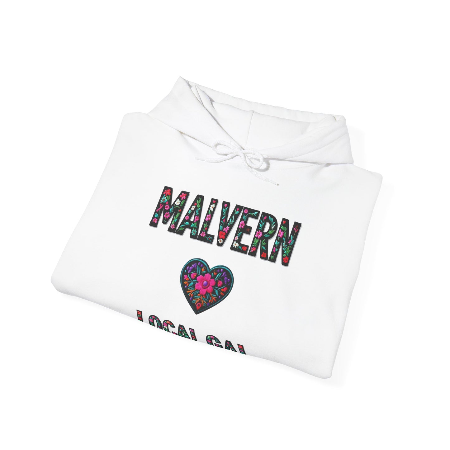 Malvern Local Gal Flower c06-n04-hs005, Hooded Sweatshirt -  Unisex Heavy Blend™ Pullover, Casual Hoodie for Every Day, Gift for Friends, Support'n Locals -Local Pride Apparel Support Your Community