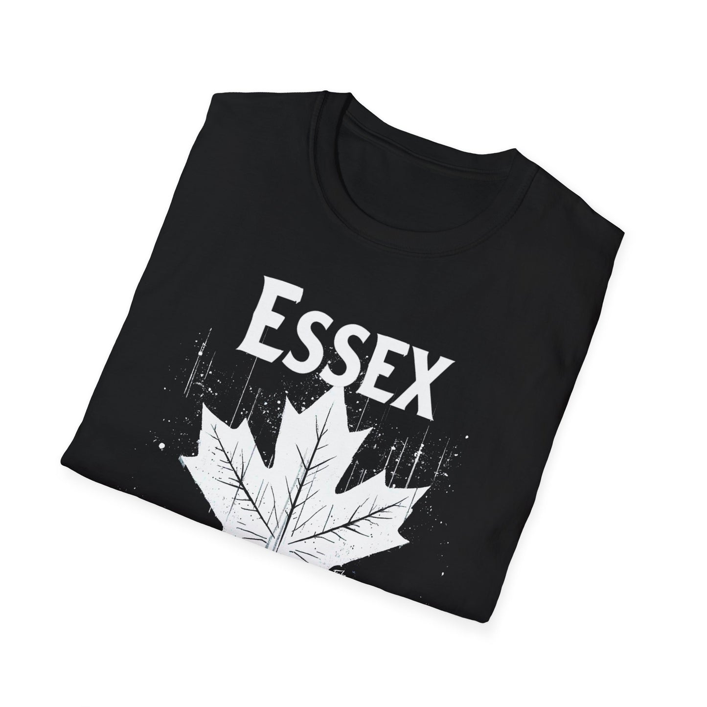 ESSEX, We Support Our Own 2, Hardcore Local White Leaf T-Shirt, Softstyle Graphic Tee, Unisex Casual Wear, Support Local Merch, Gift for Community Lovers Finkz Windsor