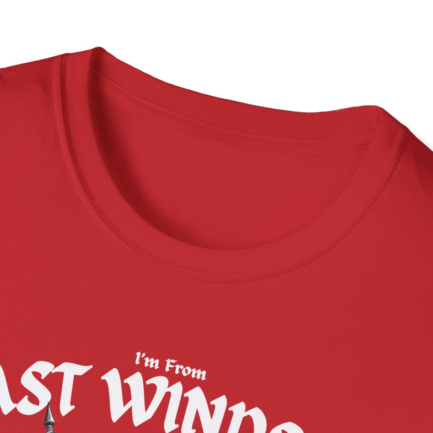 East Windsor Underestimate Guy T-Shirt, c01-n02-s002 Softstyle Graphic Tee, Unisex Casual Wear, Support'n Locals Merch, Gift for Community Lovers.