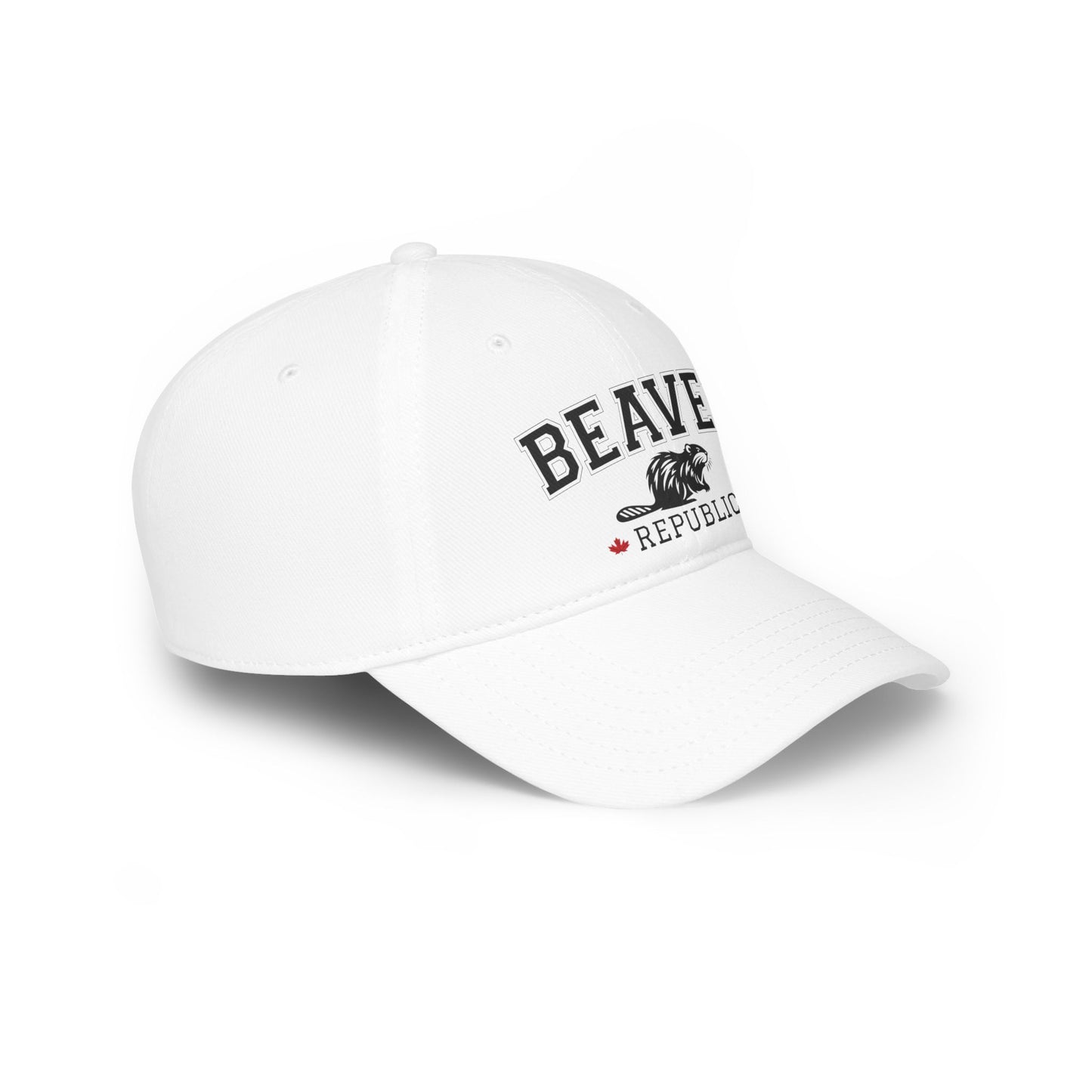 Beaver Republic White Low Profile Baseball Cap, Adjustable Hat, Outdoor Gear, Casual Style, Gift for Nature Lovers